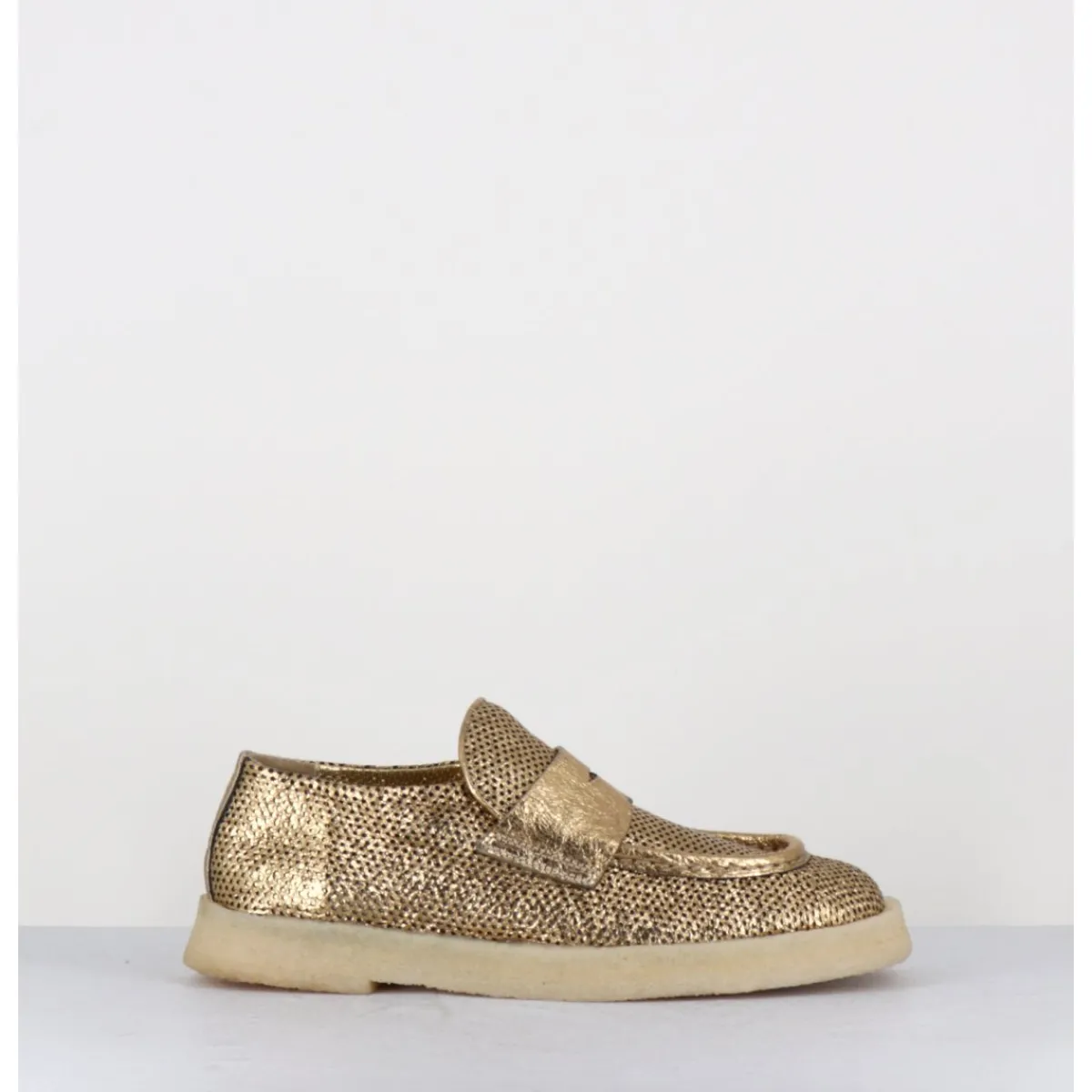 Mocassins | Chaussures^ROCCO P Mocassins en cuir métallisé doré & crêpe - 10816 TERENZ MEKONG DORE