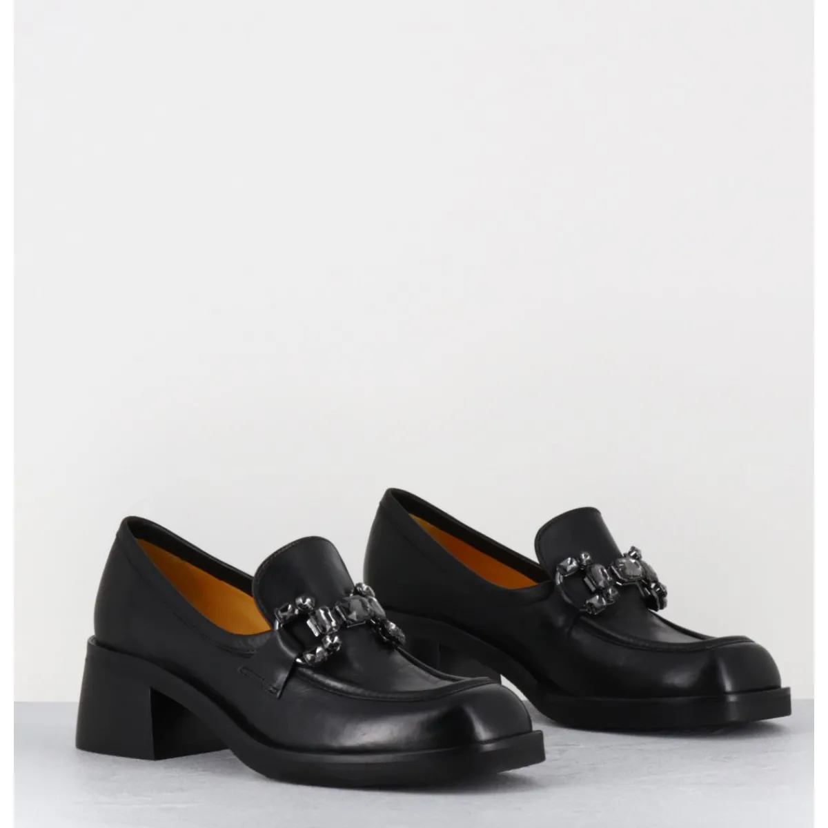 Mocassins | Chaussures^MARA BINI Mocassins en cuir & bijoux - W232588 GUANTO NERO NOIR