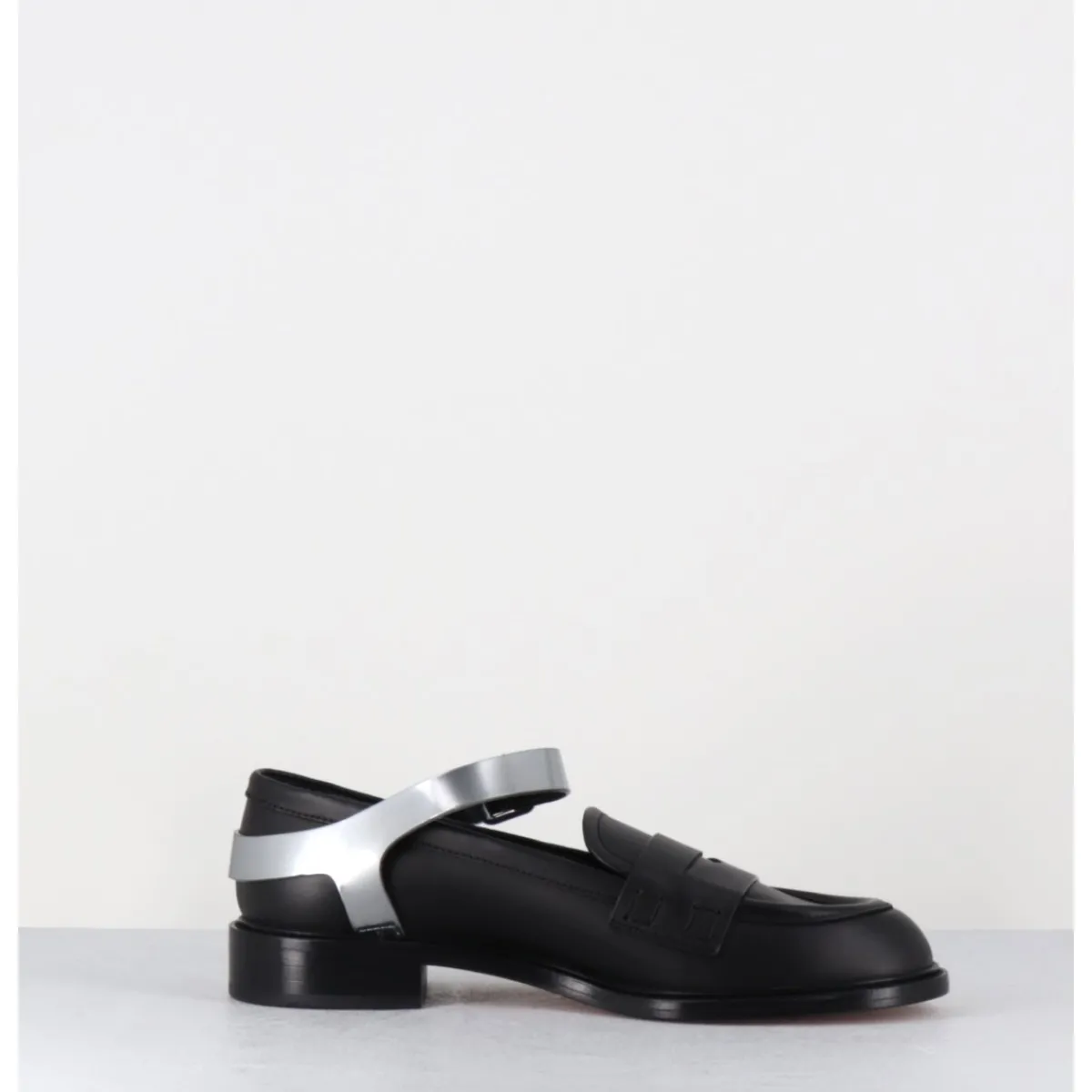 Mocassins | Chaussures^AGL Mocassins en cuir & bride harnais argent - OLIVIA NERO SILVER NOIR
