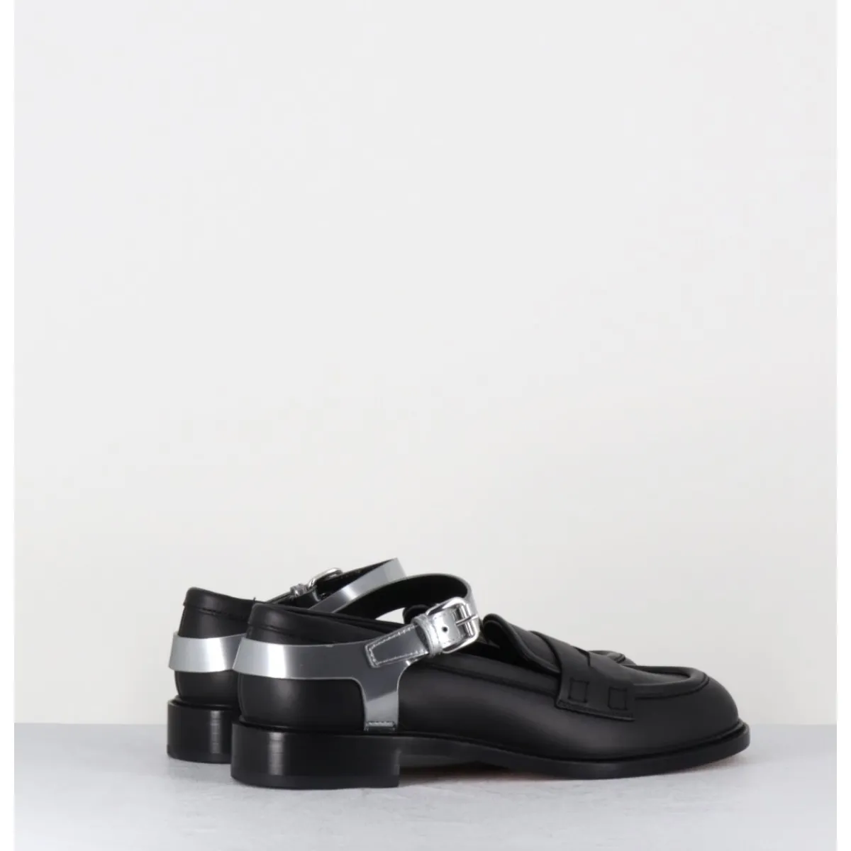 Mocassins | Chaussures^AGL Mocassins en cuir & bride harnais argent - OLIVIA NERO SILVER NOIR