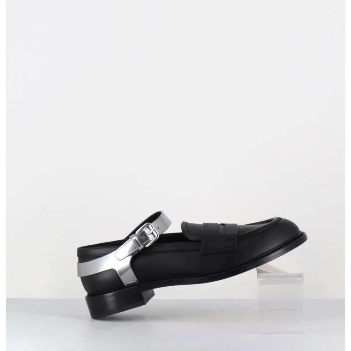 Mocassins | Chaussures^AGL Mocassins en cuir & bride harnais argent - OLIVIA NERO SILVER NOIR