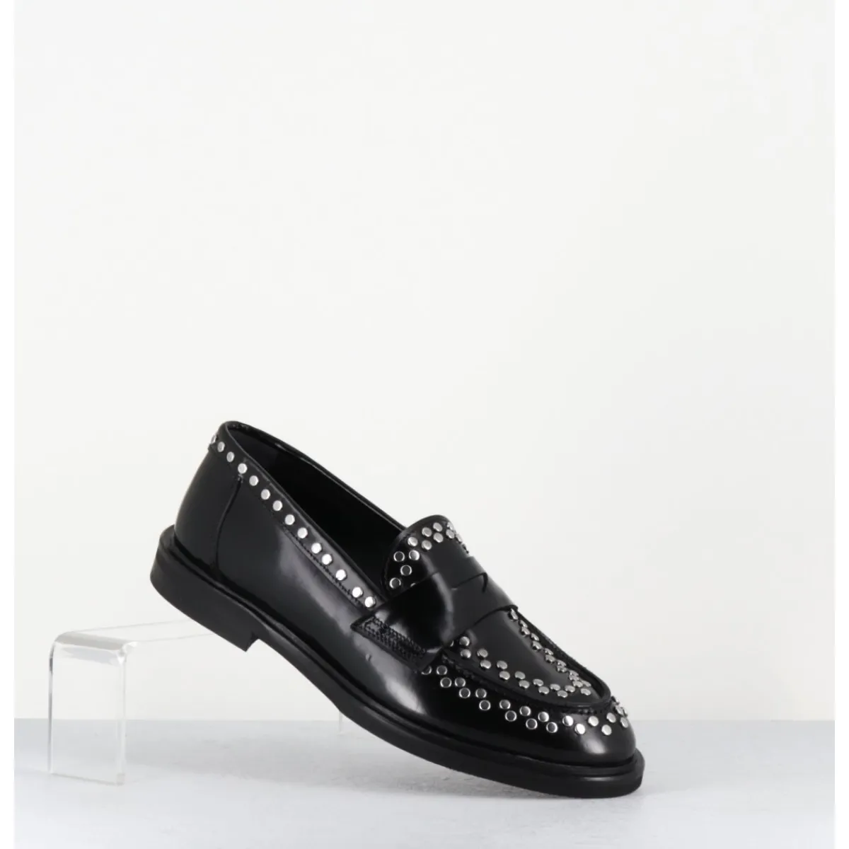 Mocassins | Chaussures^GARRICE LAB Mocassins en cuir & rivets argent semelle gomme - AVERSA ABRA NERO NOIR