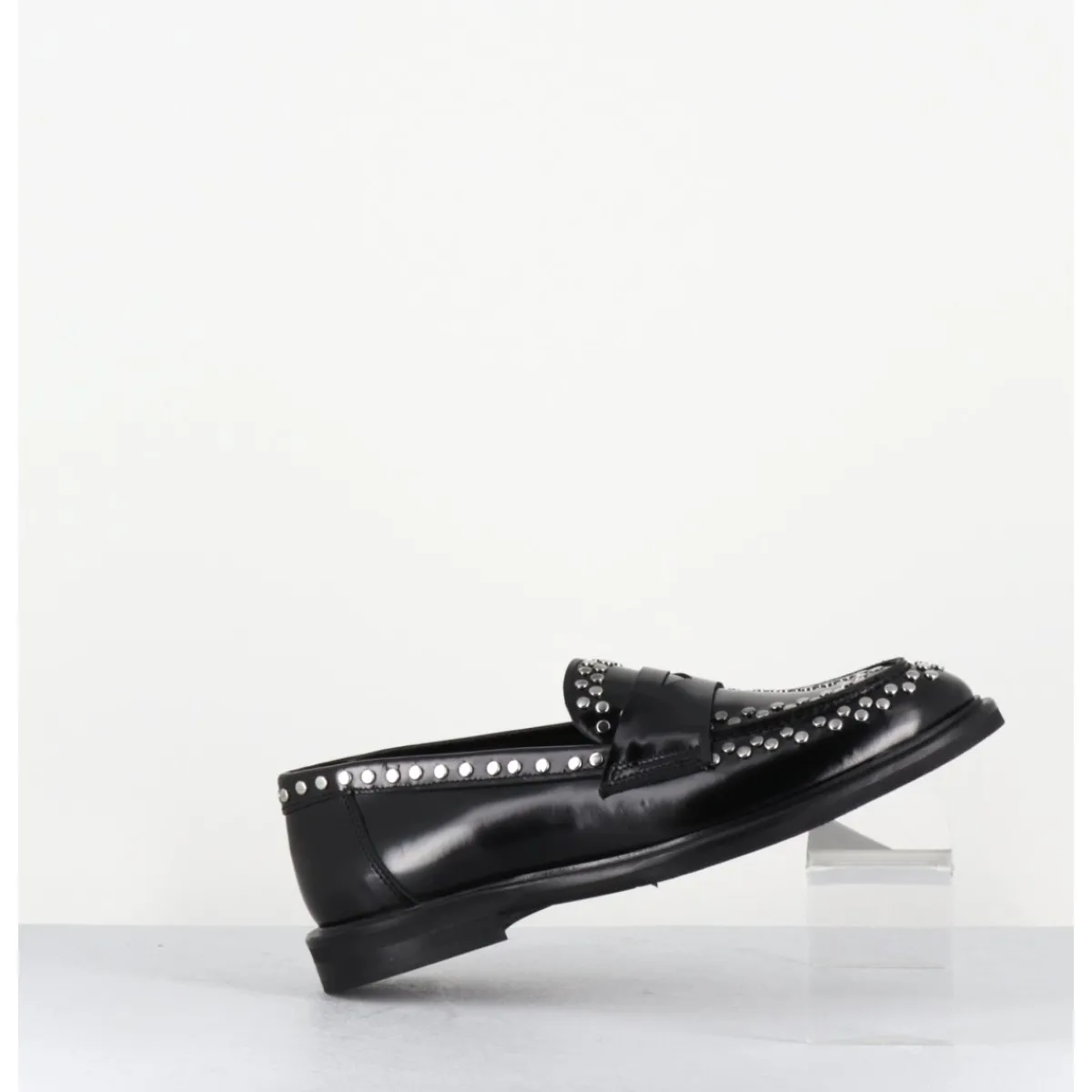 Mocassins | Chaussures^GARRICE LAB Mocassins en cuir & rivets argent semelle gomme - AVERSA ABRA NERO NOIR
