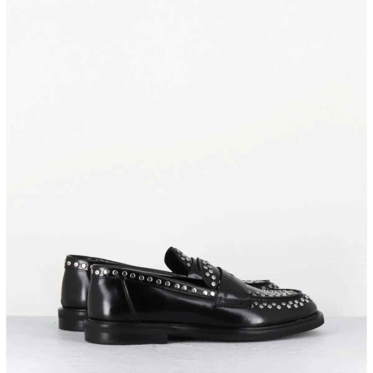Mocassins | Chaussures^GARRICE LAB Mocassins en cuir & rivets argent semelle gomme - AVERSA ABRA NERO NOIR