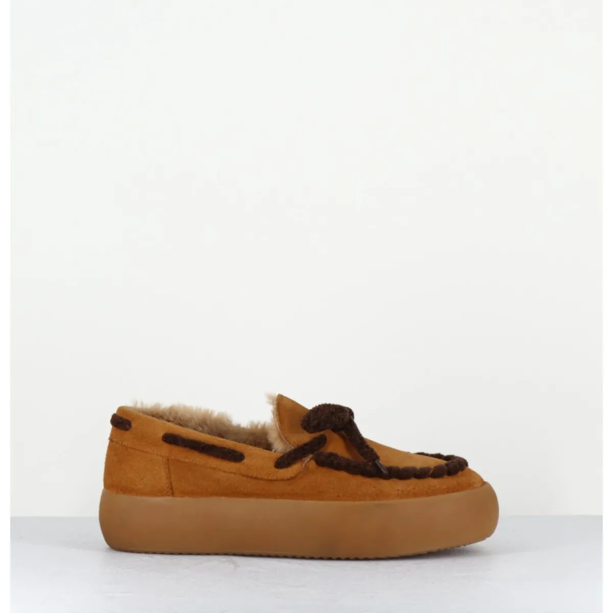 Mocassins | Chaussures^PRIMABASE Mocassins fourrés en daim - 50946 030 CAMEL