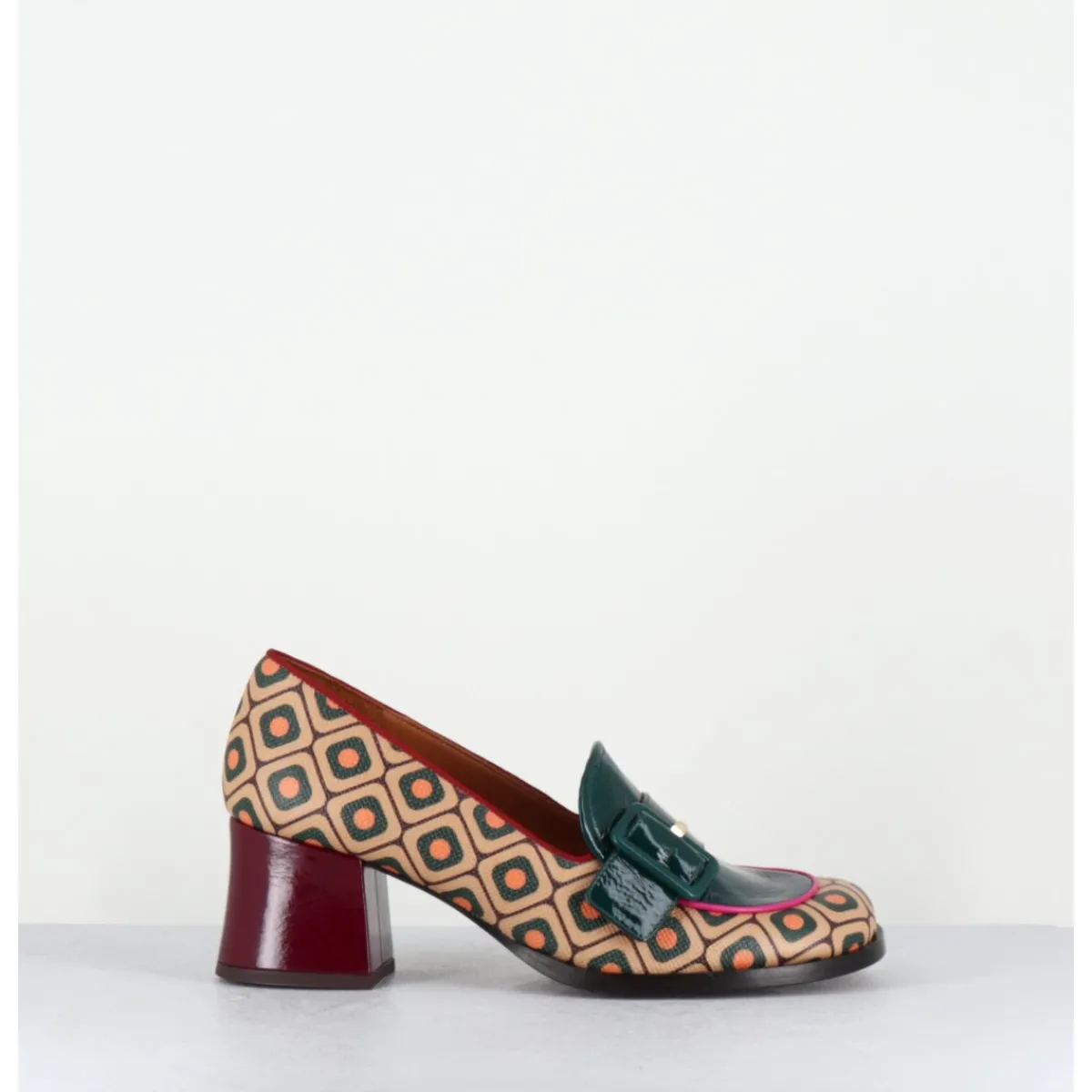 Mocassins | Chaussures^CHIE MIHARA Mocassins petit talon look 70s vert - TEISIN GALLETA BROWN