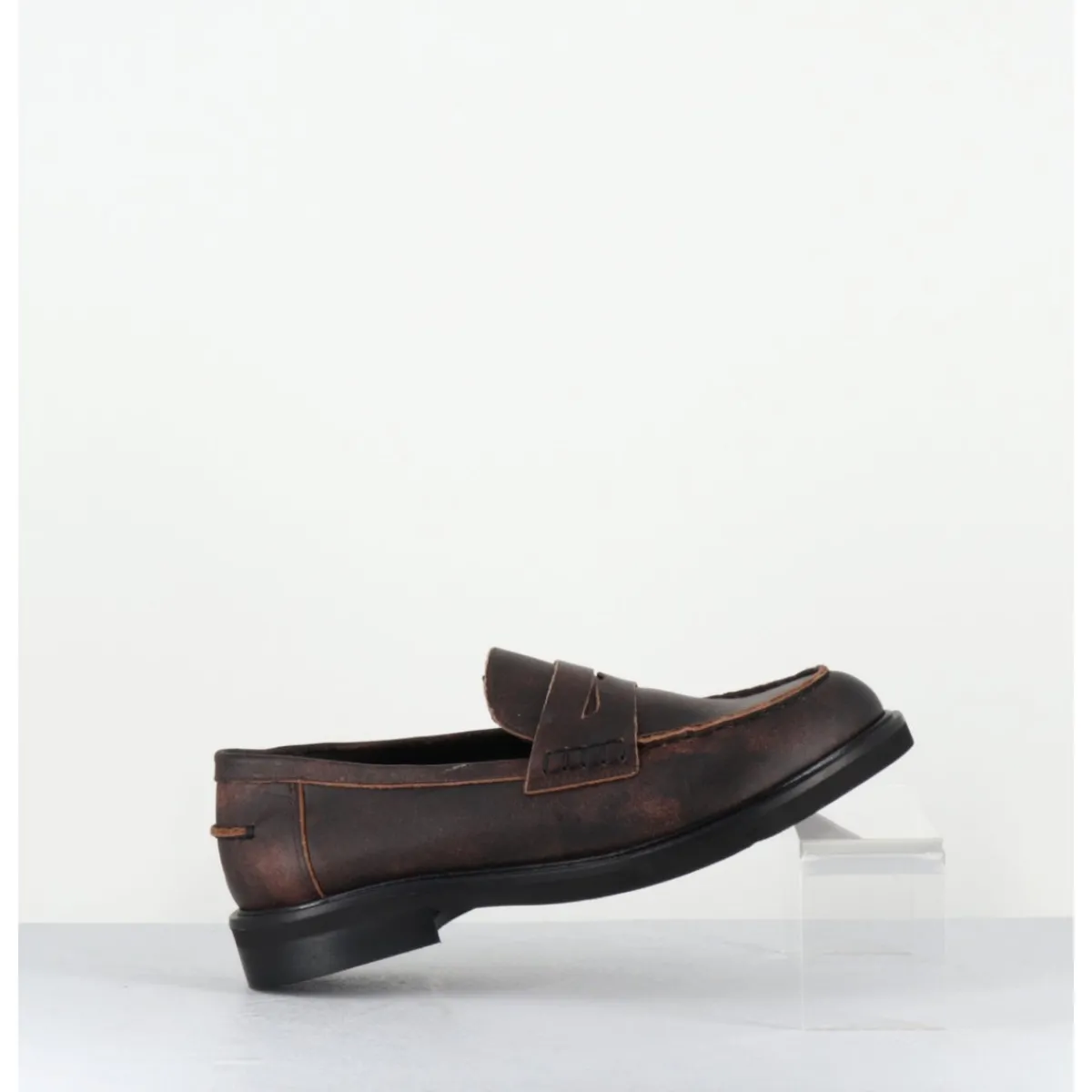 Mocassins | Chaussures^GARRICE LAB Mocassins plats à bout rond en cuir cuir effet vintage - CHINO SOUL MERINGA MARRON