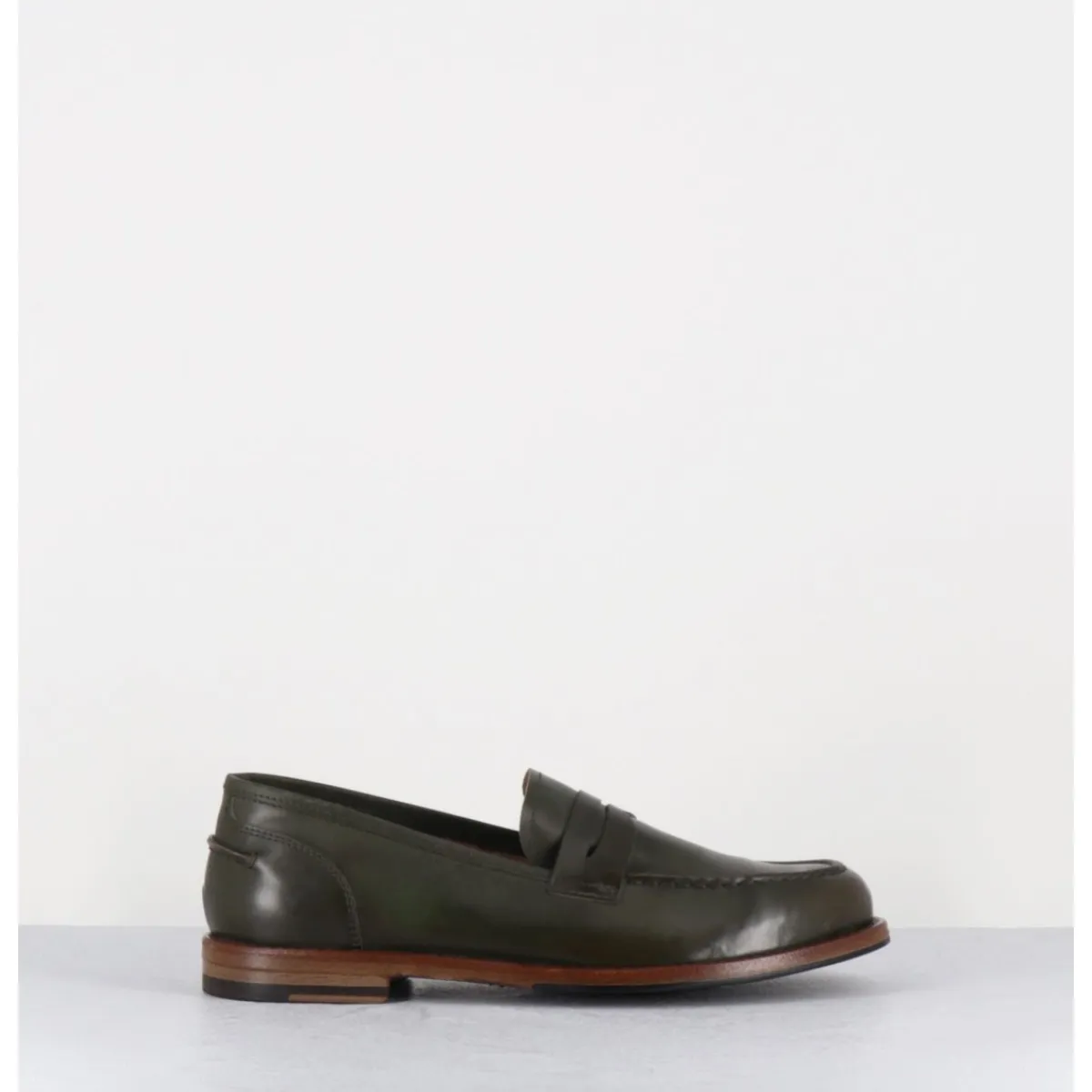 Mocassins | Chaussures^ALBERTO FASCIANI Mocassins plats en cuir glacé - ZOE56040 FORESTA VERT