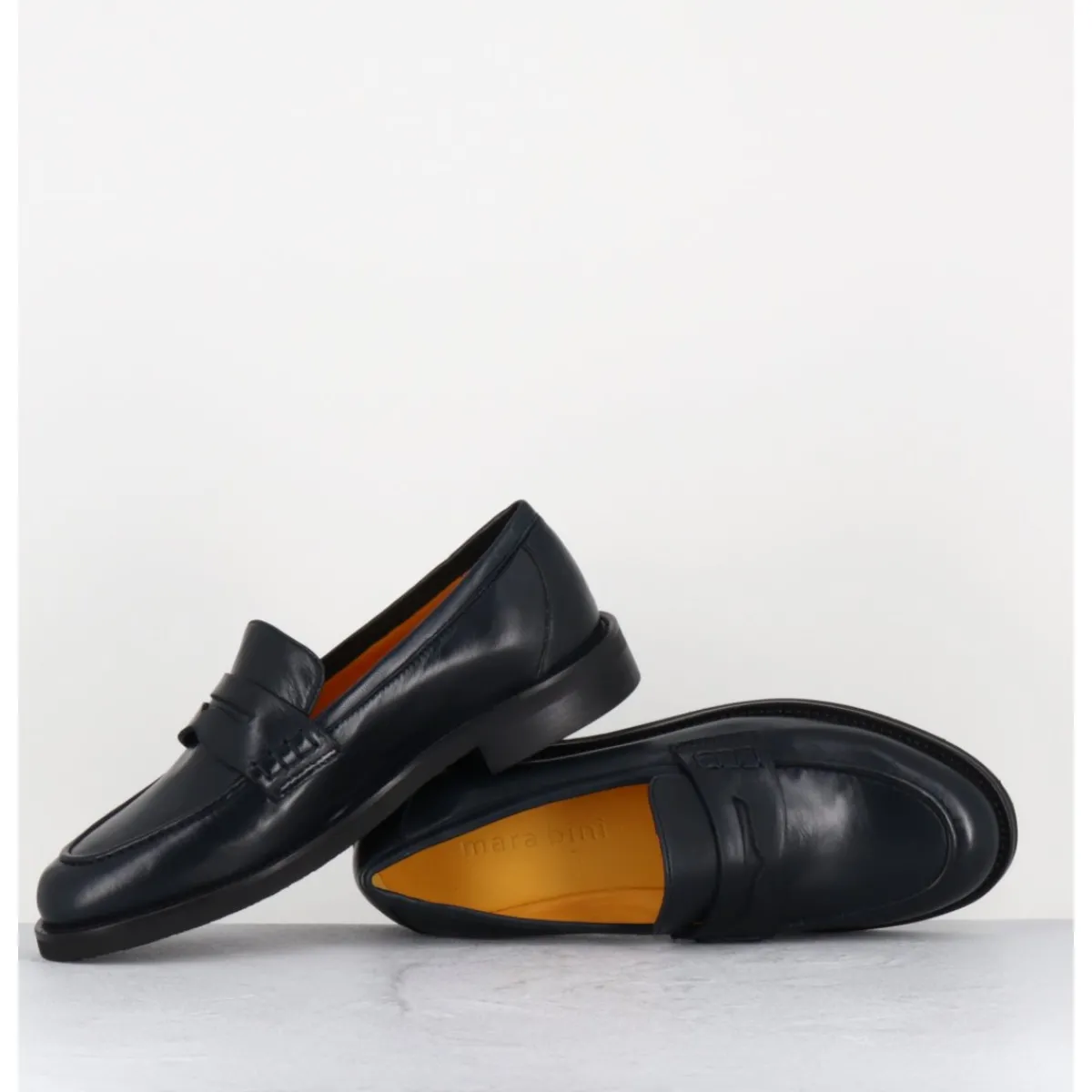 Mocassins | Chaussures^MARA BINI Mocassins plats en cuir souple nuit - P906 SETA BLU BLEU