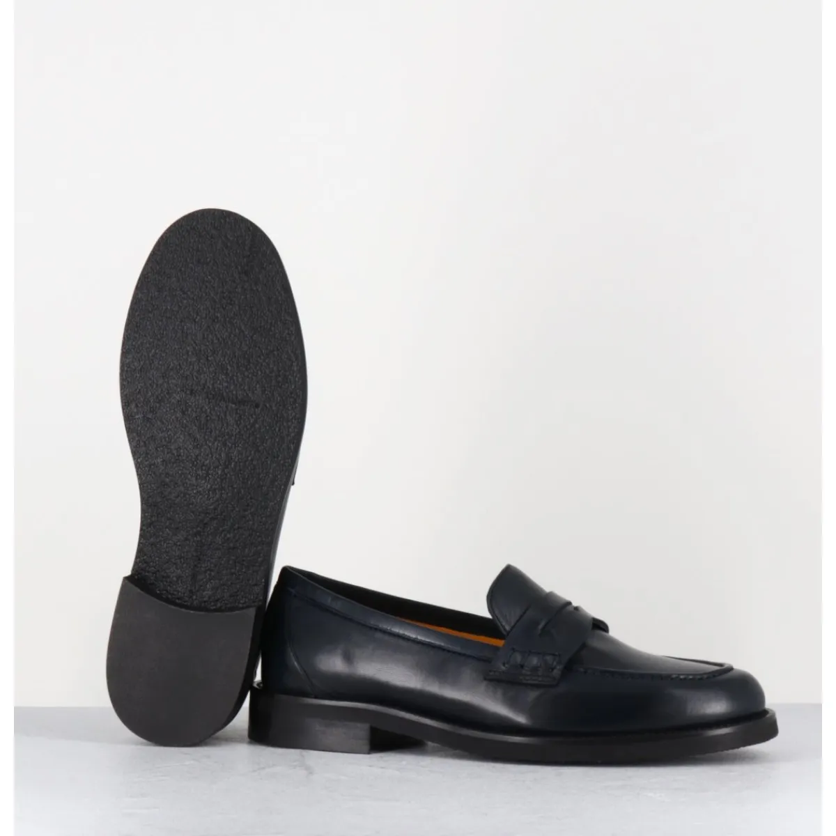 Mocassins | Chaussures^MARA BINI Mocassins plats en cuir souple nuit - P906 SETA BLU BLEU