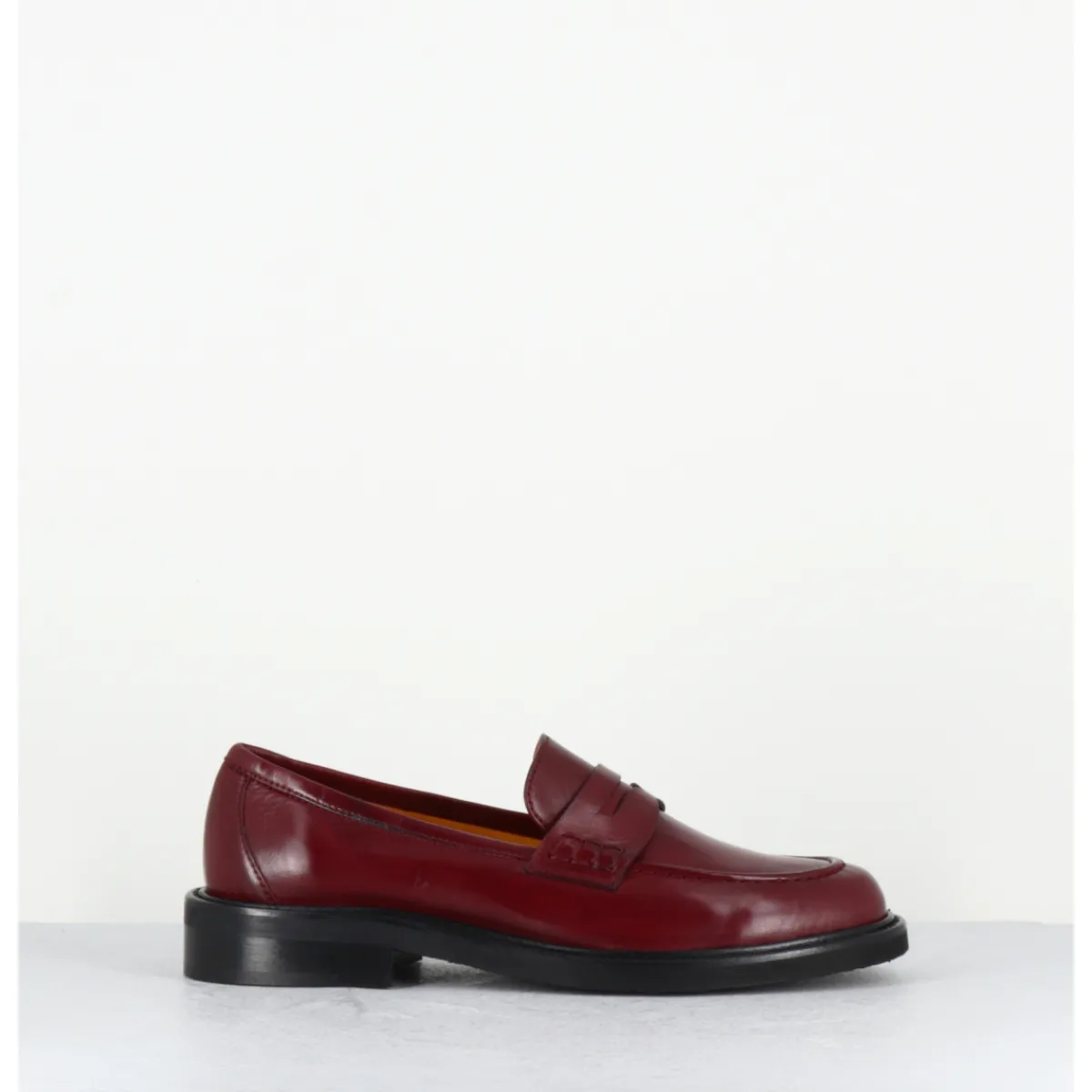 Mocassins | Chaussures^MARA BINI Mocassins plats en cuir souple bordeaux - P906 SETA BRUNELLO ROUGE