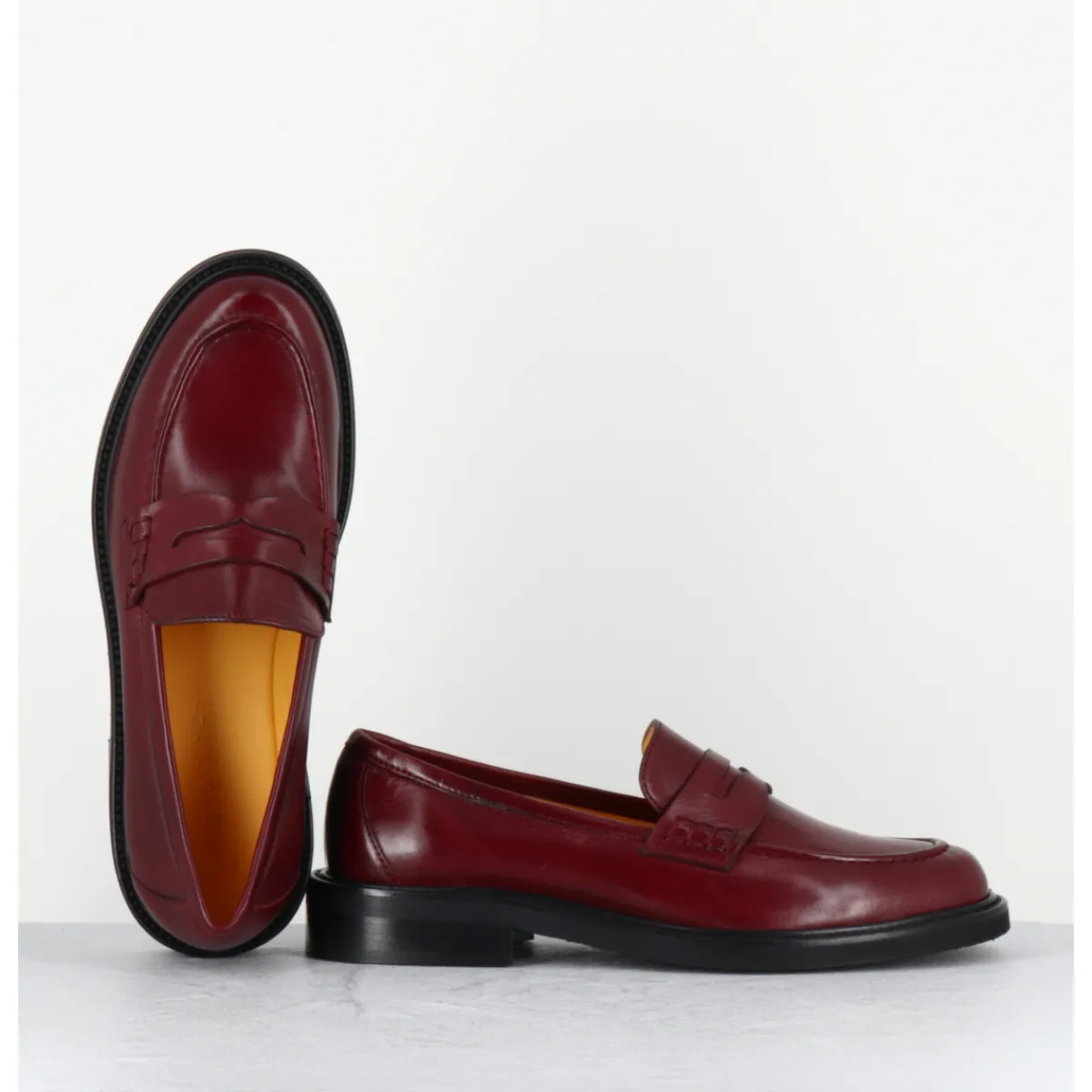 Mocassins | Chaussures^MARA BINI Mocassins plats en cuir souple bordeaux - P906 SETA BRUNELLO ROUGE