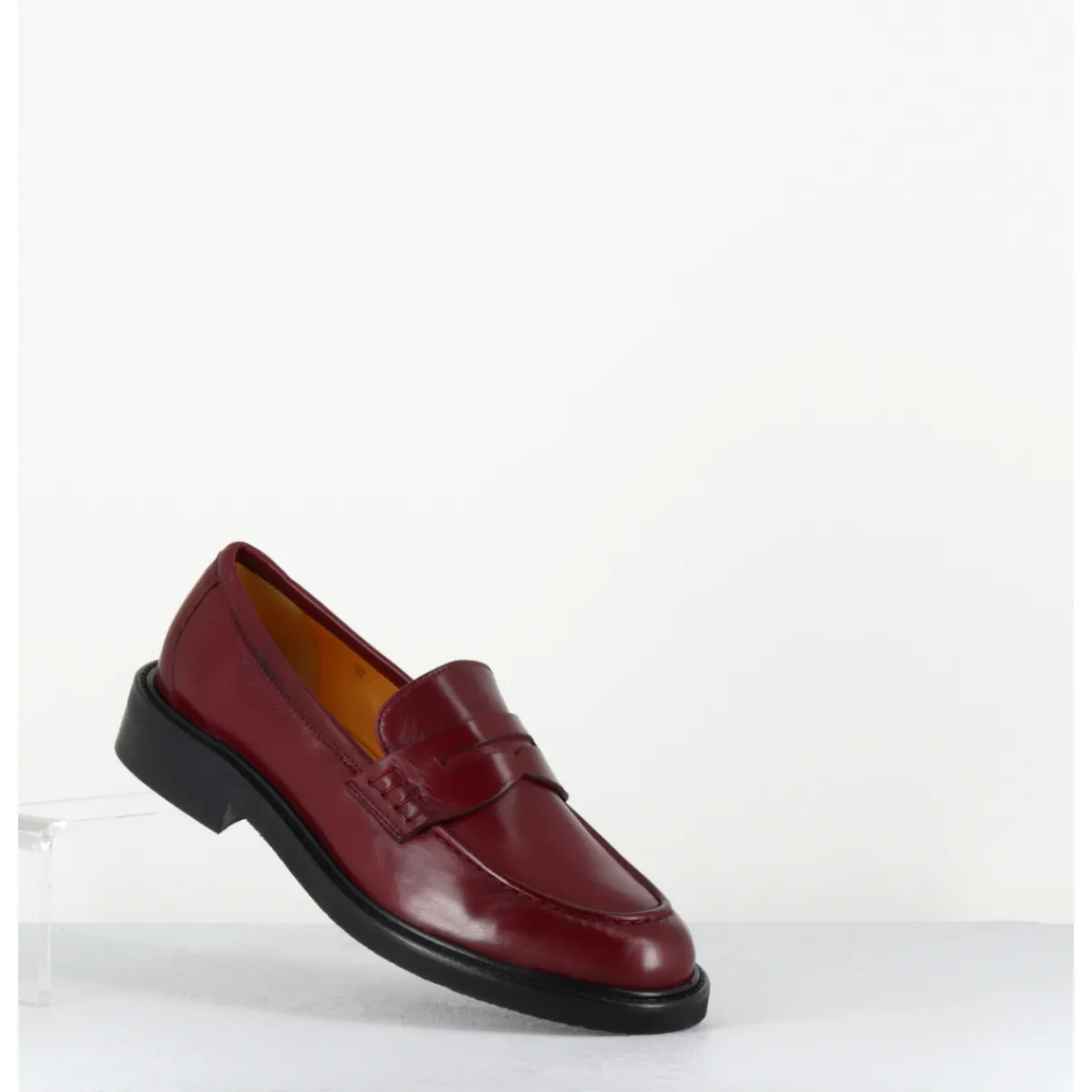 Mocassins | Chaussures^MARA BINI Mocassins plats en cuir souple bordeaux - P906 SETA BRUNELLO ROUGE