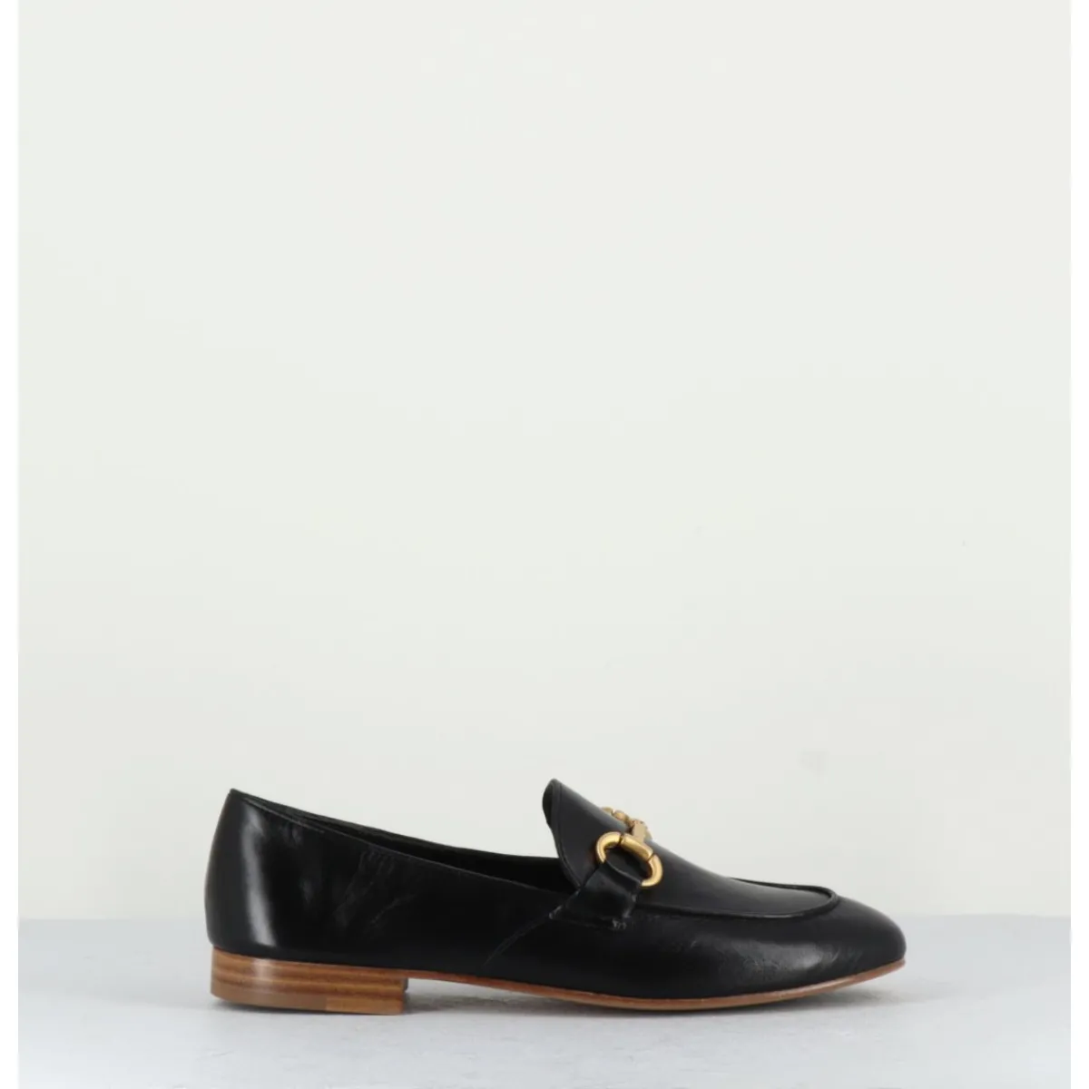 Mocassins | Chaussures^MARA BINI Mocassins plats en cuir souple & mors doré - N125 NERO NOIR