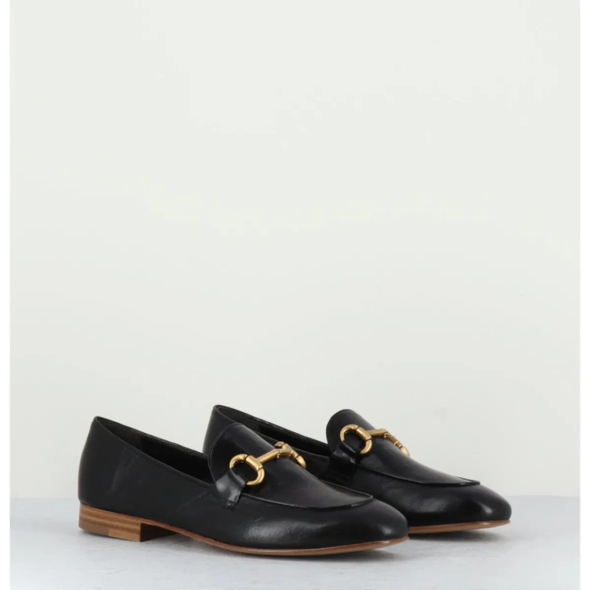 Mocassins | Chaussures^MARA BINI Mocassins plats en cuir souple & mors doré - N125 NERO NOIR