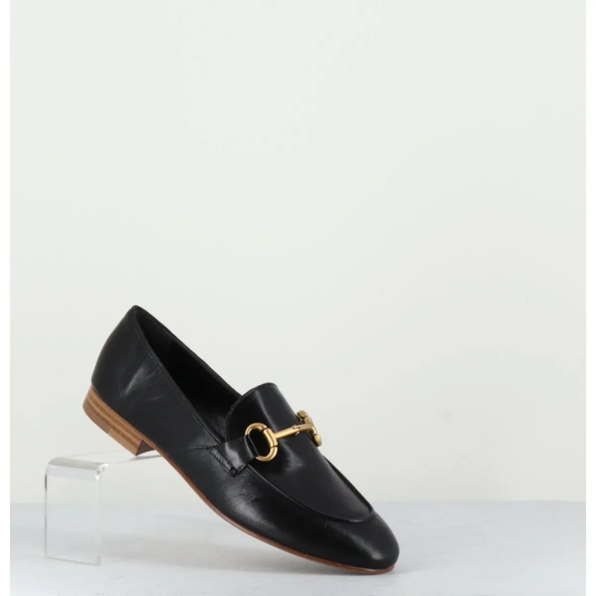 Mocassins | Chaussures^MARA BINI Mocassins plats en cuir souple & mors doré - N125 NERO NOIR