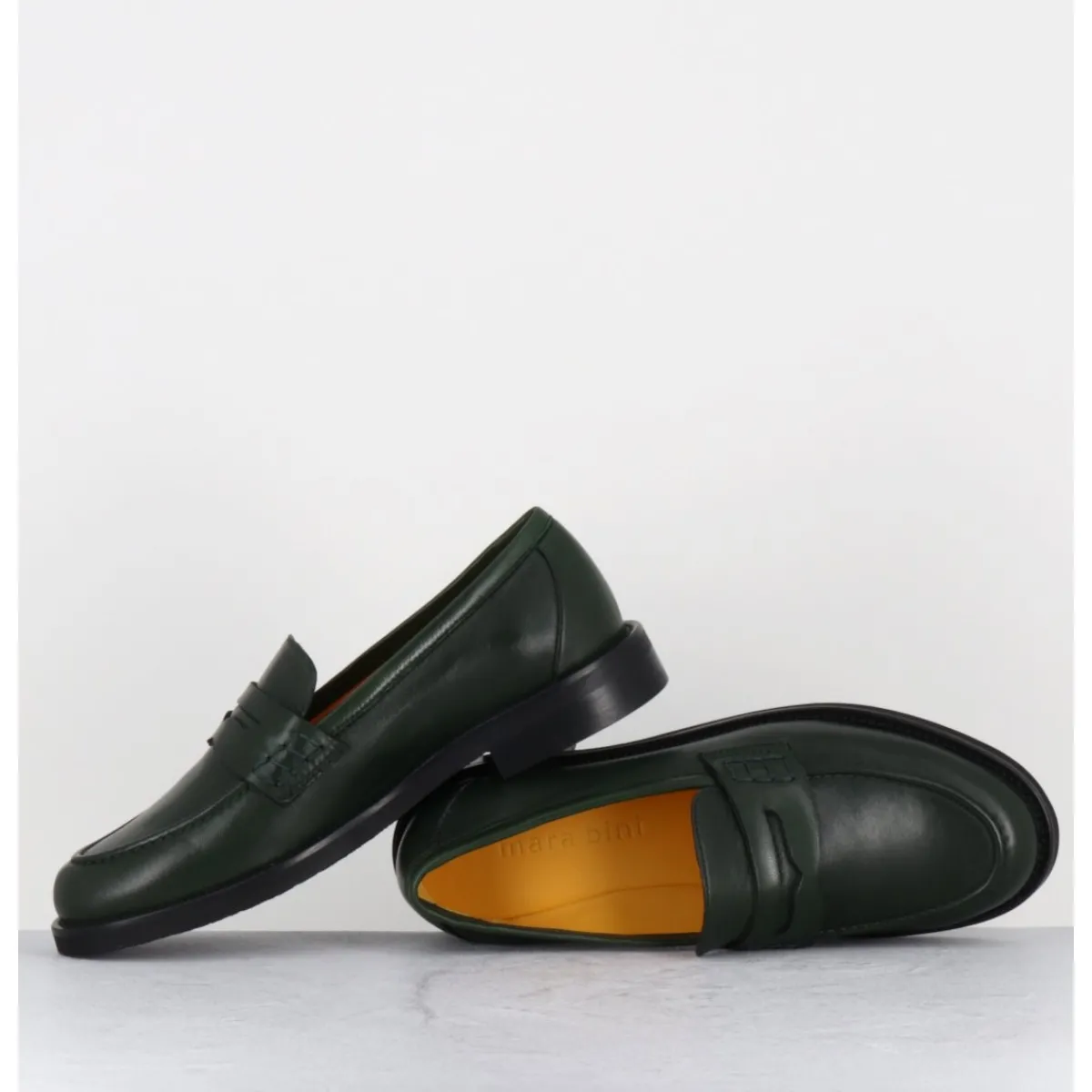 Mocassins | Chaussures^MARA BINI Mocassins plats en cuir souple foncé - P906 SETA MUSCHIO VERT