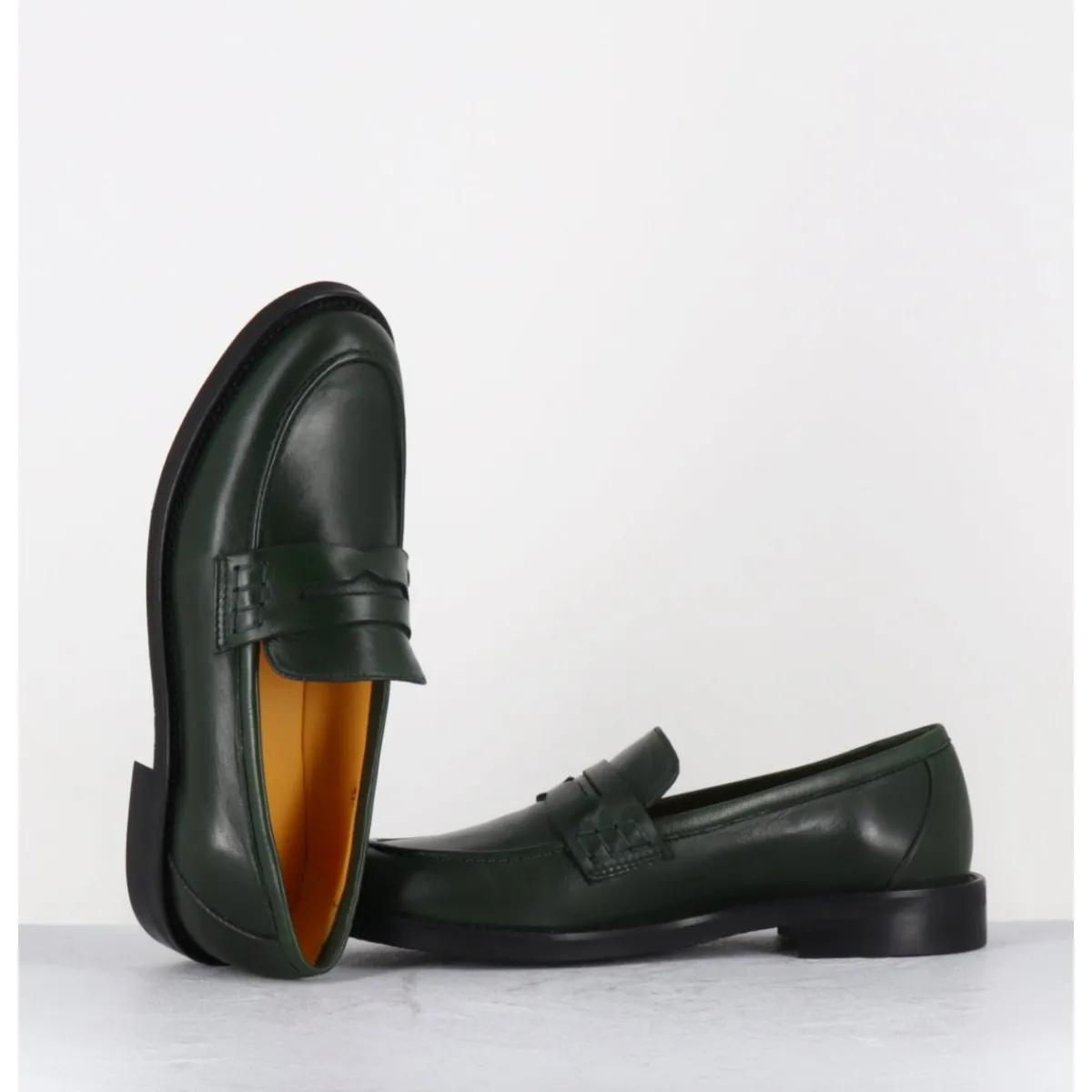 Mocassins | Chaussures^MARA BINI Mocassins plats en cuir souple foncé - P906 SETA MUSCHIO VERT