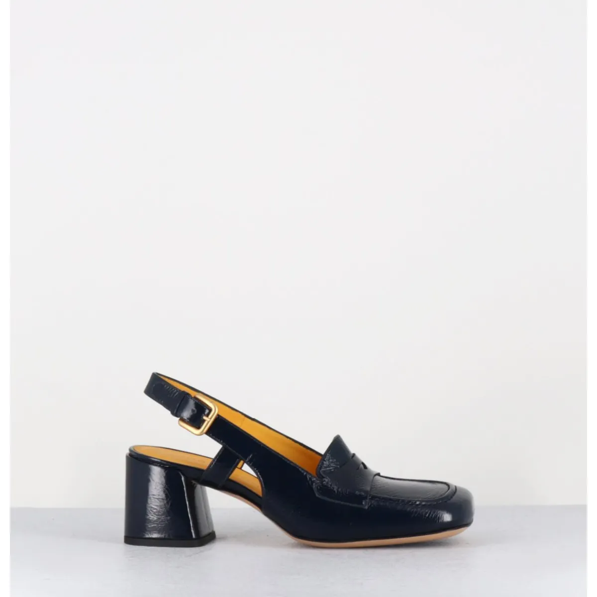 Mocassins | Chaussures^MARA BINI Mocassins slingback en naplak marine petit talon - S242233 NAPLAK BLU BLEU