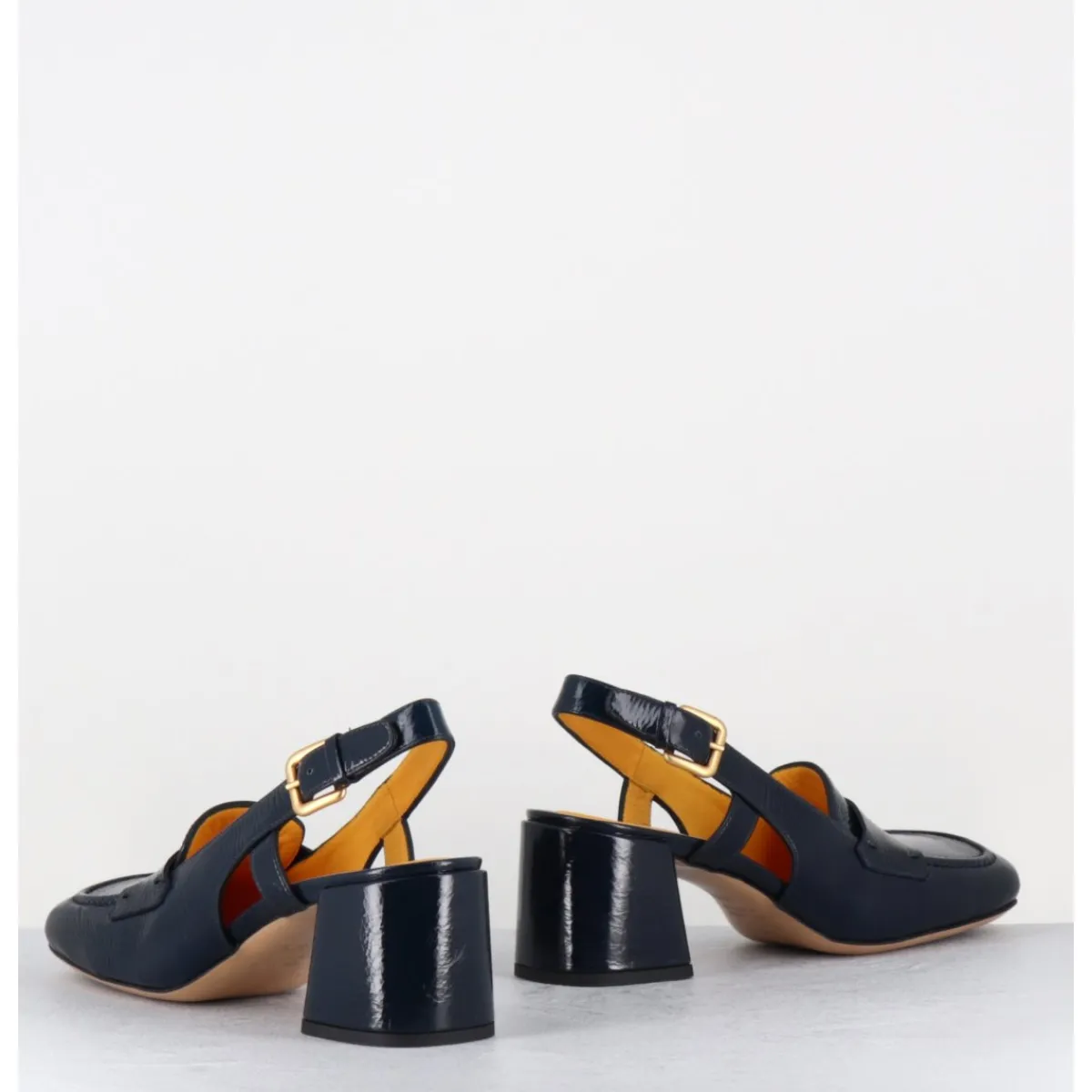 Mocassins | Chaussures^MARA BINI Mocassins slingback en naplak marine petit talon - S242233 NAPLAK BLU BLEU