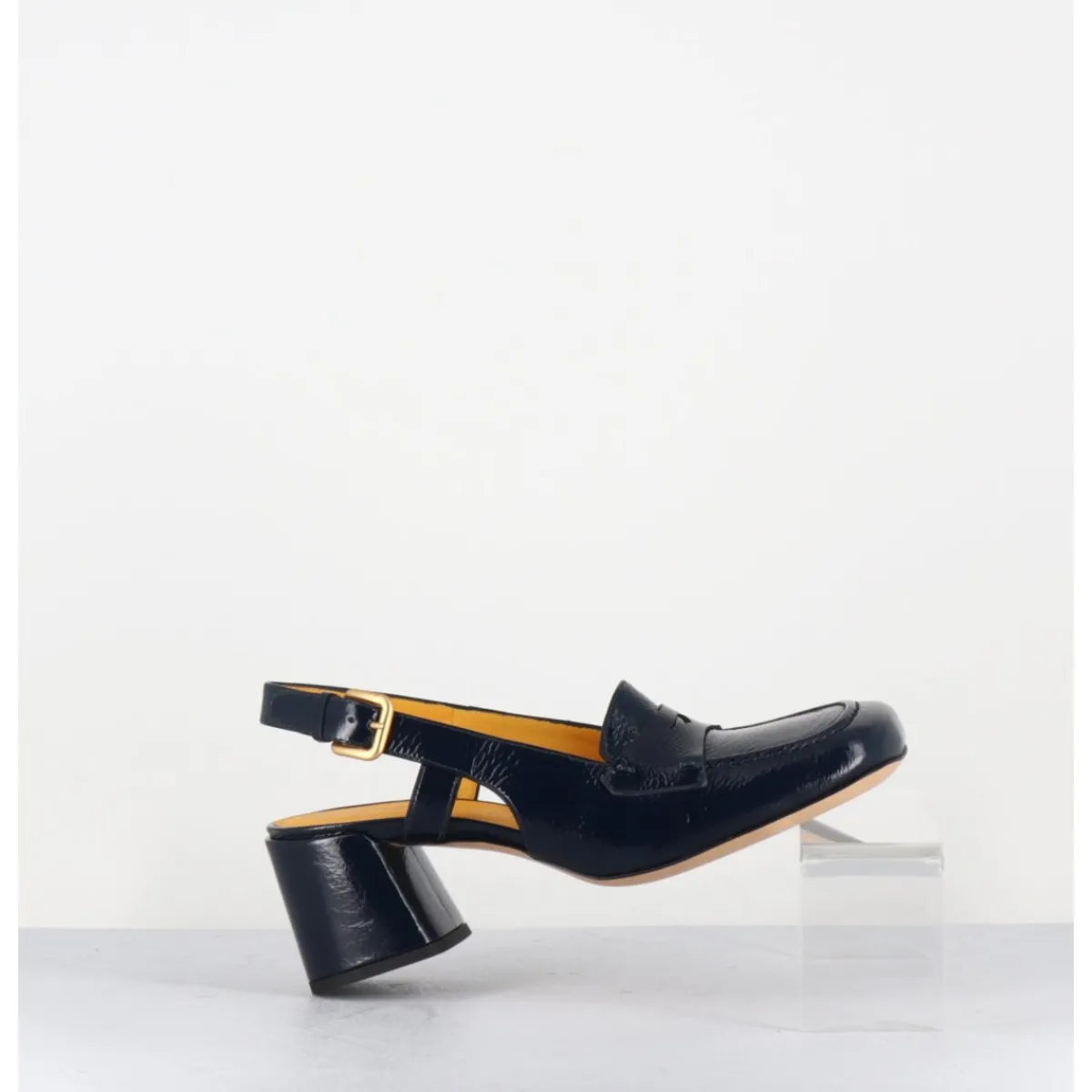 Mocassins | Chaussures^MARA BINI Mocassins slingback en naplak marine petit talon - S242233 NAPLAK BLU BLEU