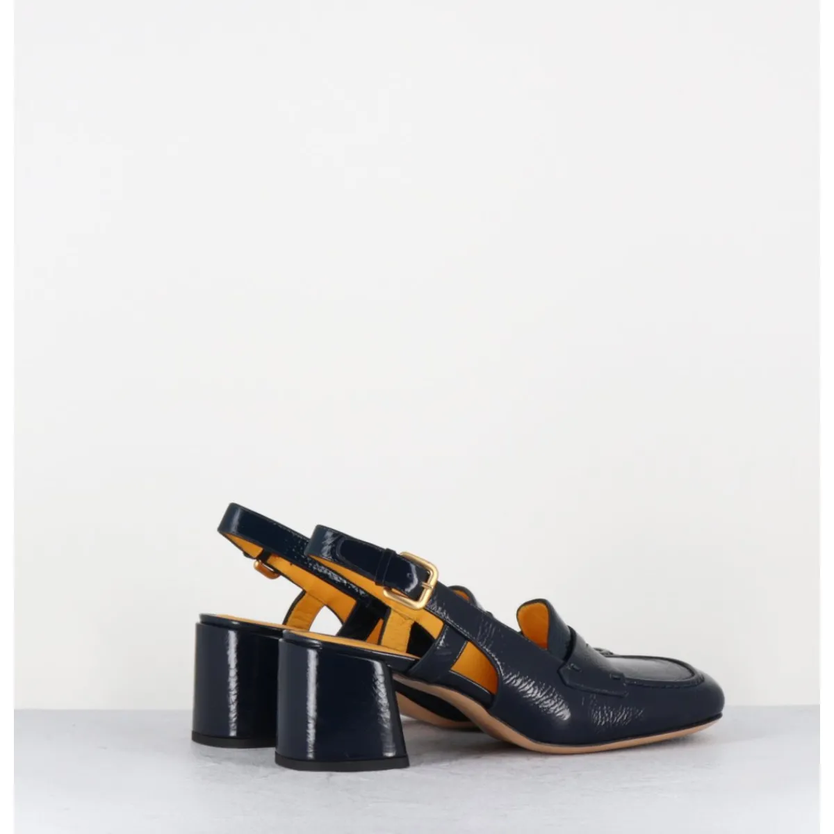 Mocassins | Chaussures^MARA BINI Mocassins slingback en naplak marine petit talon - S242233 NAPLAK BLU BLEU