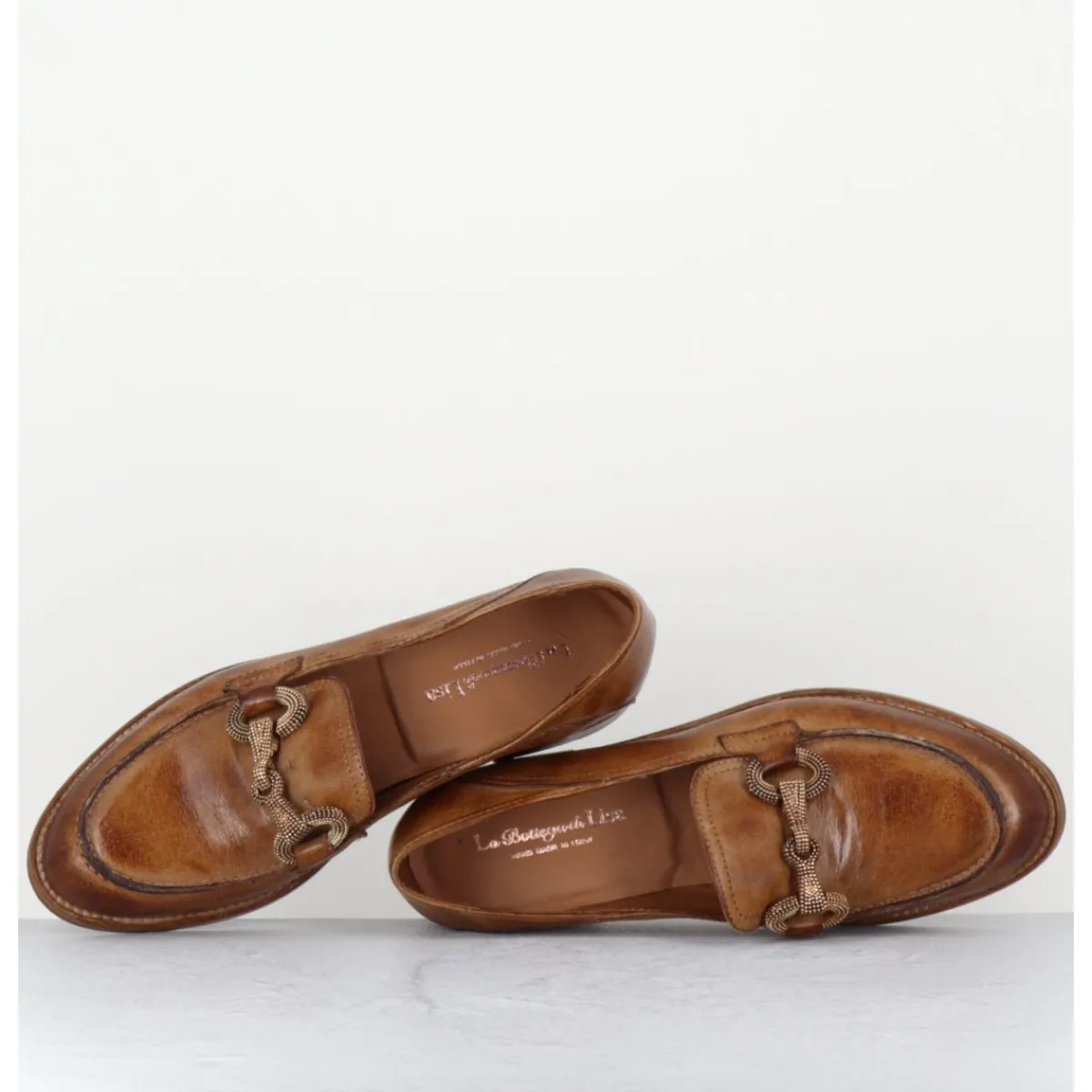 Mocassins | Chaussures^LA BOTTEGA DI LISA Mocassins souple en cuir avec mors doré - 5246 BUF SUGHERO CAMEL