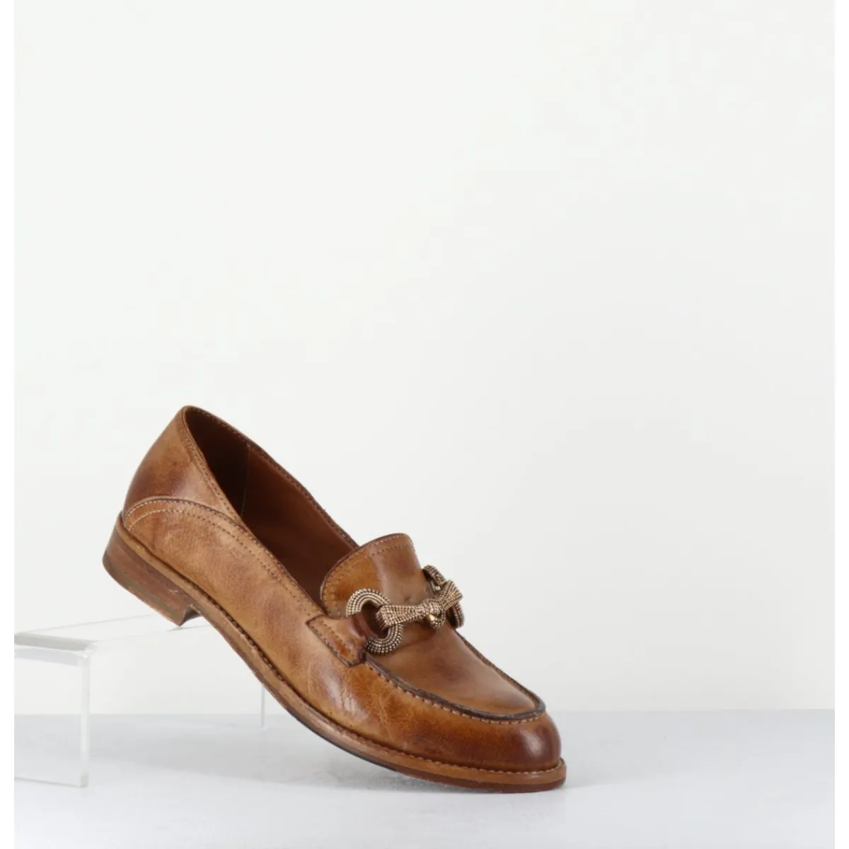 Mocassins | Chaussures^LA BOTTEGA DI LISA Mocassins souple en cuir avec mors doré - 5246 BUF SUGHERO CAMEL