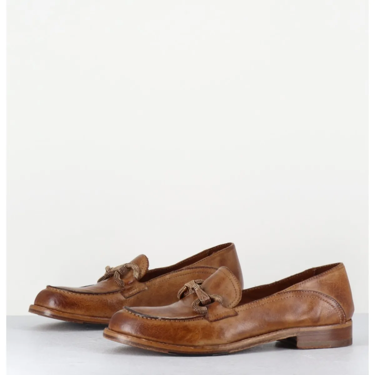 Mocassins | Chaussures^LA BOTTEGA DI LISA Mocassins souple en cuir avec mors doré - 5246 BUF SUGHERO CAMEL