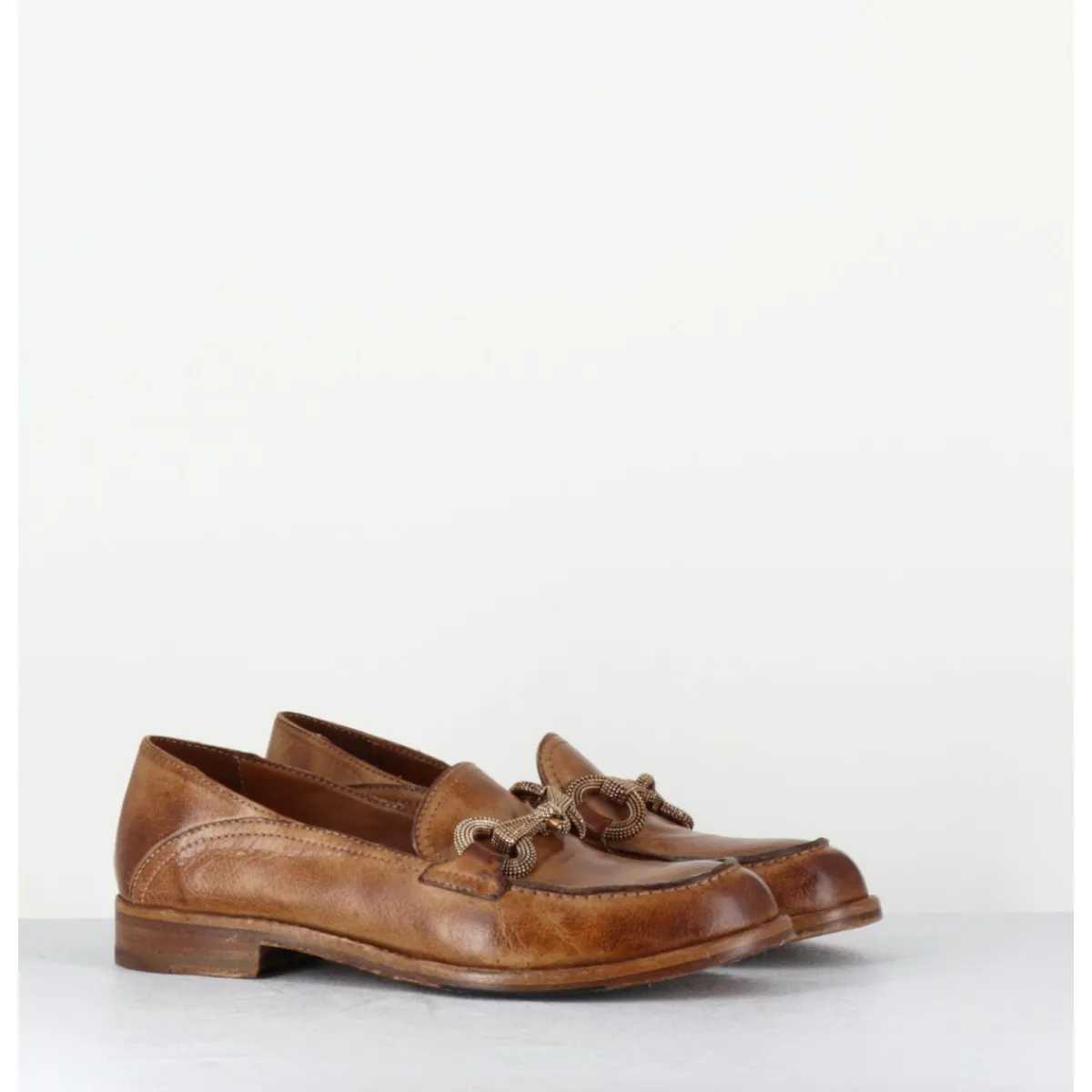 Mocassins | Chaussures^LA BOTTEGA DI LISA Mocassins souple en cuir avec mors doré - 5246 BUF SUGHERO CAMEL