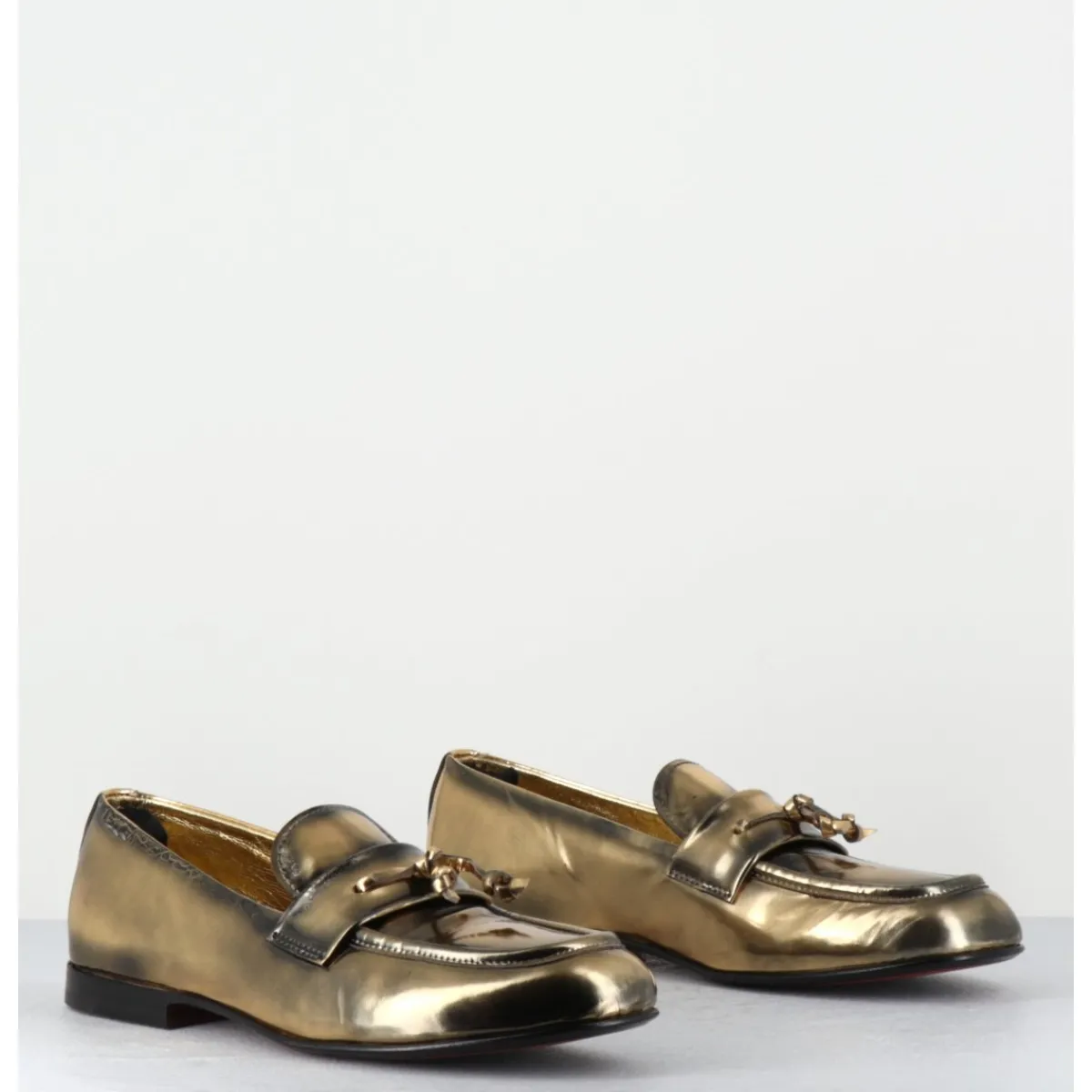 Mocassins | Chaussures^HOTTO Mocassins souple en cuir métallisé doré - 60264 CAPRA SUPER ORO DORE