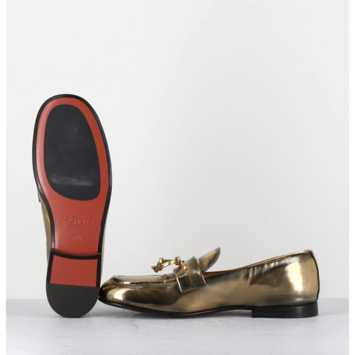 Mocassins | Chaussures^HOTTO Mocassins souple en cuir métallisé doré - 60264 CAPRA SUPER ORO DORE