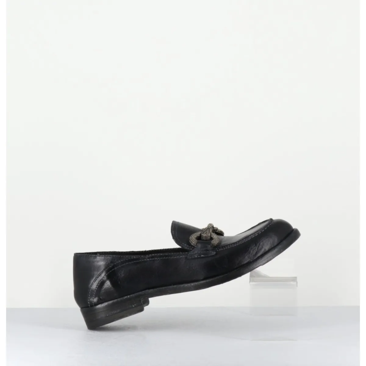 Mocassins^LA BOTTEGA DI LISA Mocassins souple en cuir avec mors clouté - 5246 BUF NERO NOIR