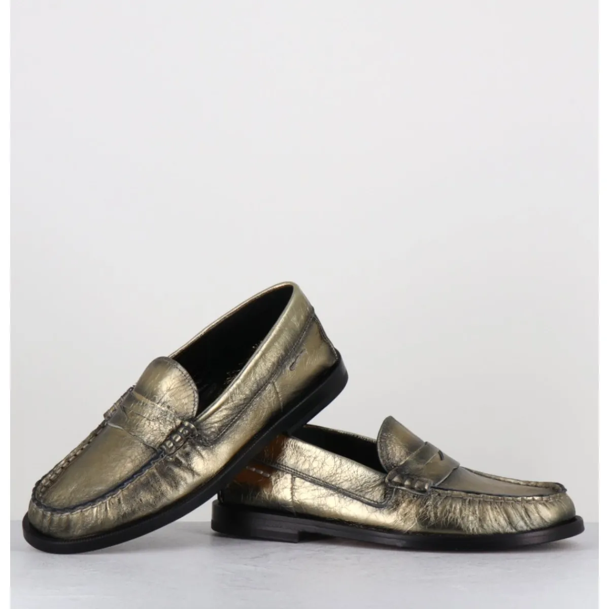 Mocassins | Chaussures^HOTTO Mocassins souples en cuir or brossé - 66604 MILLENIUM GOLD DORE