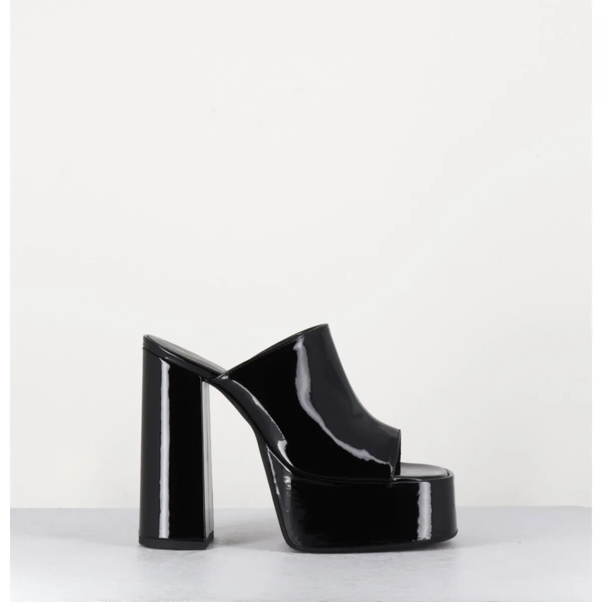 Plateformes^GARRICE LAB Mules à haute plateforme cuir vernis - MARCHI VERNICE NERO NOIR