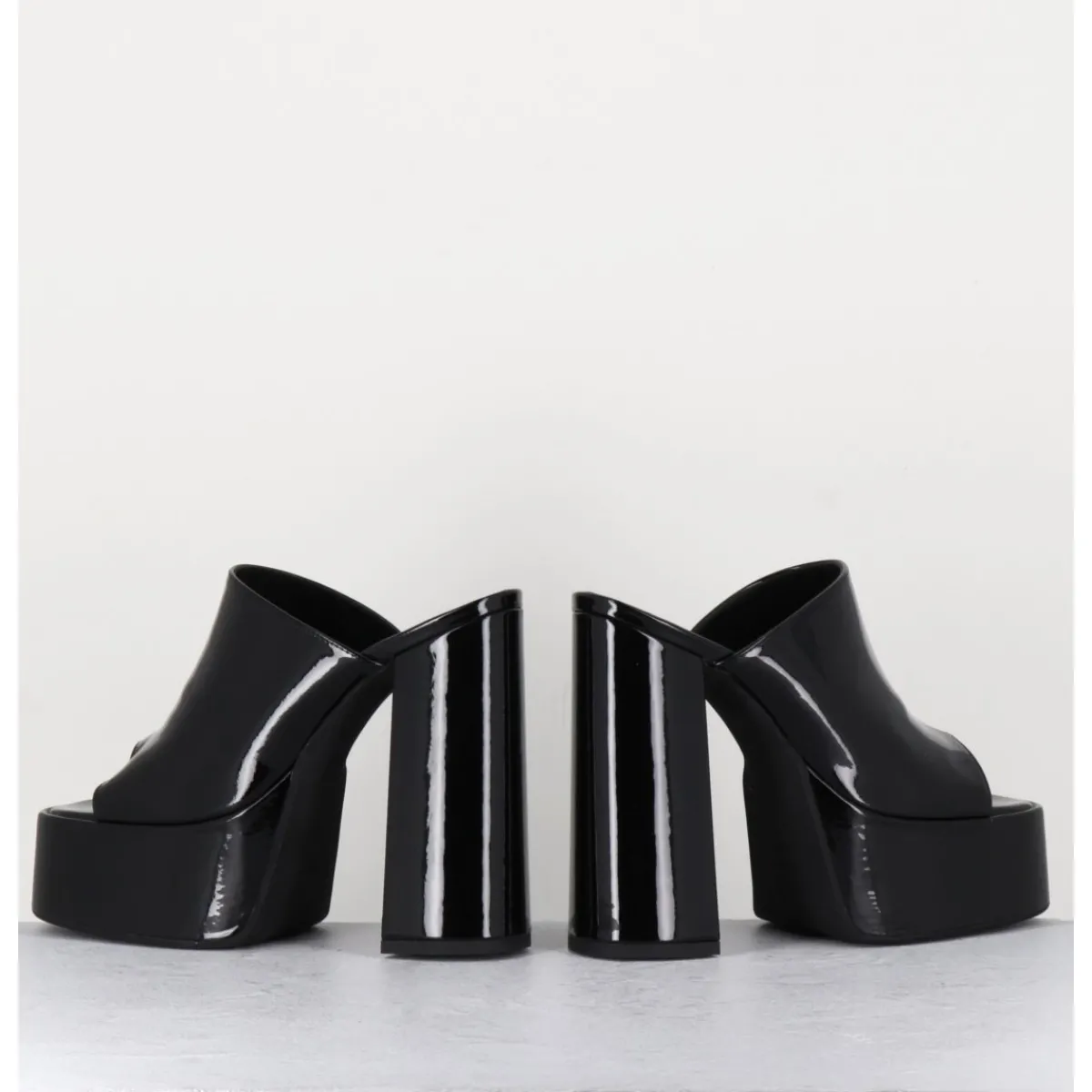 Plateformes^GARRICE LAB Mules à haute plateforme cuir vernis - MARCHI VERNICE NERO NOIR