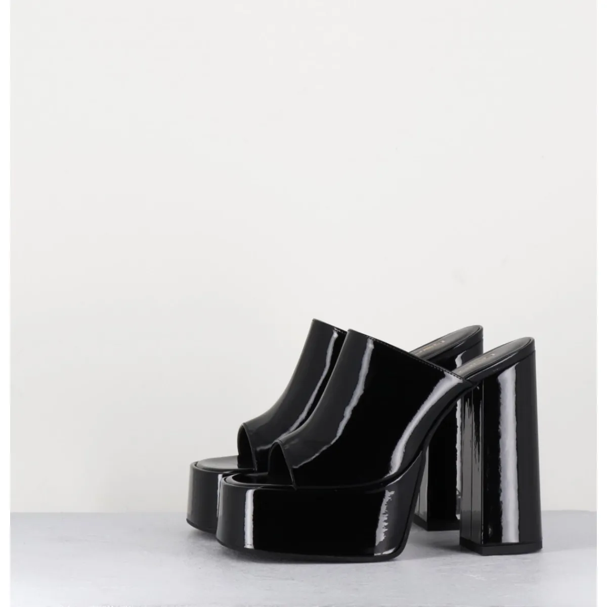 Plateformes^GARRICE LAB Mules à haute plateforme cuir vernis - MARCHI VERNICE NERO NOIR