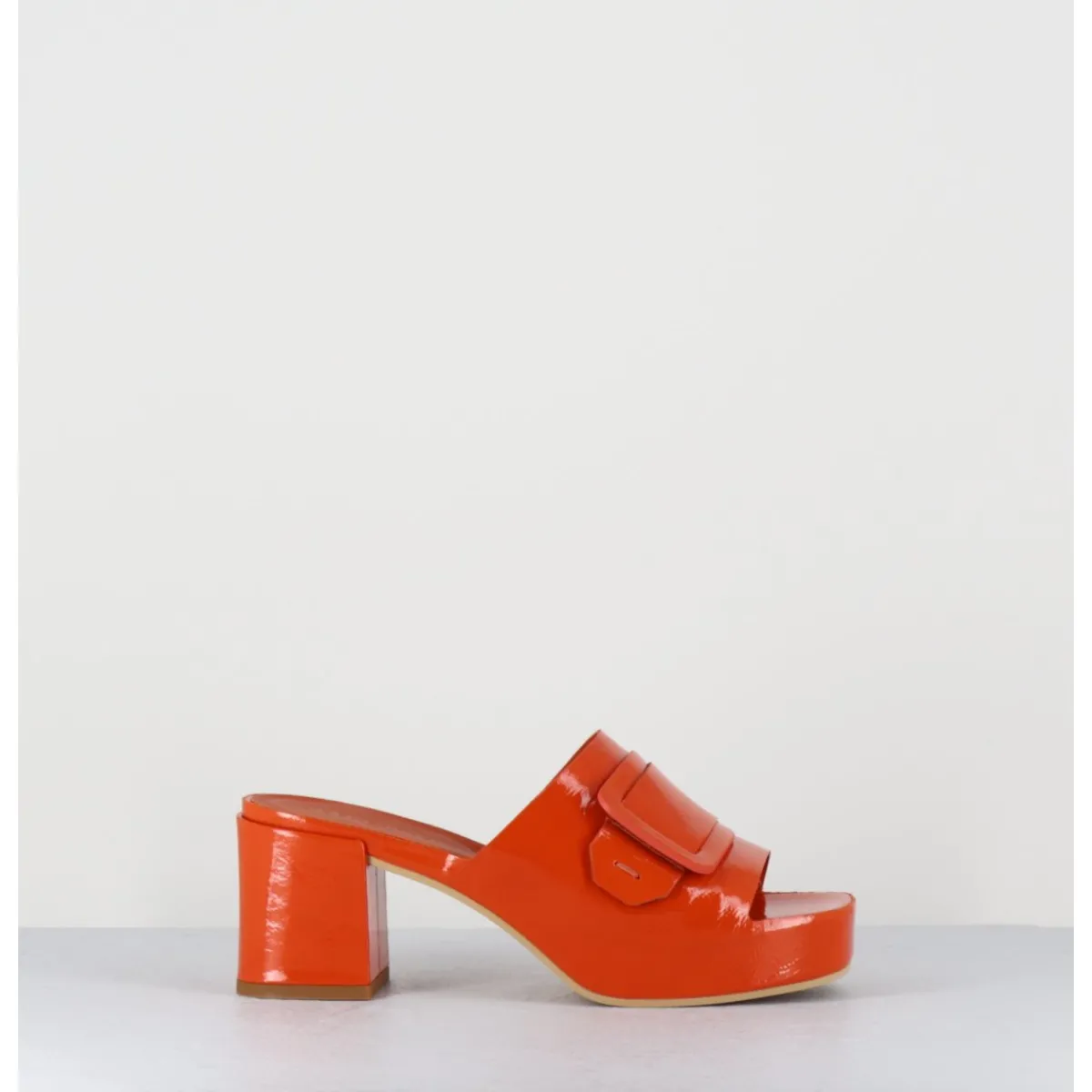 Plateformes^DEL CARLO Mules à plateforme petit talon vernis - 11532 VETRO ORANGE
