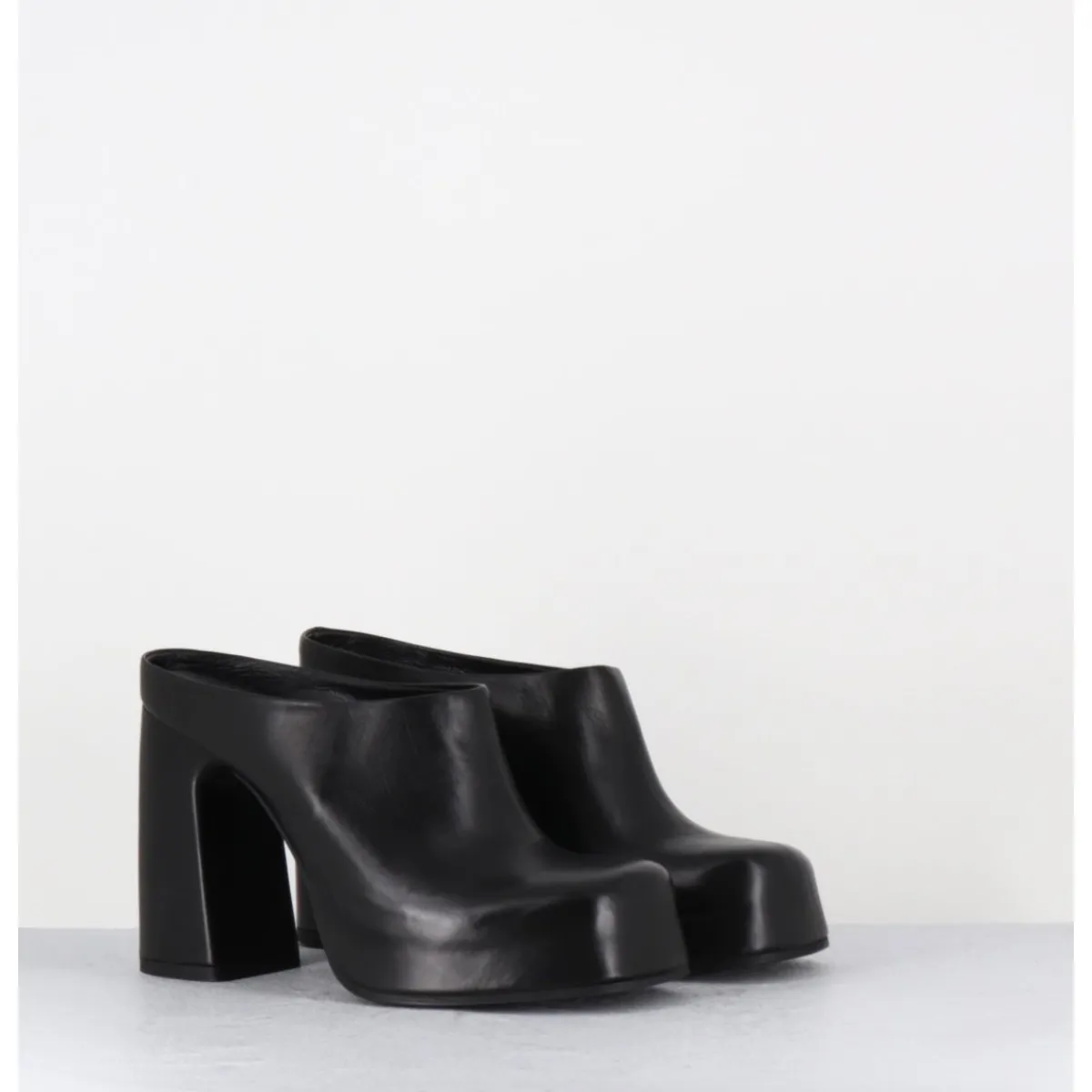 Plateformes^GARRICE LAB Mules à plateforme recouverte talon haut en cuir - VATIK FULAR NERO NOIR