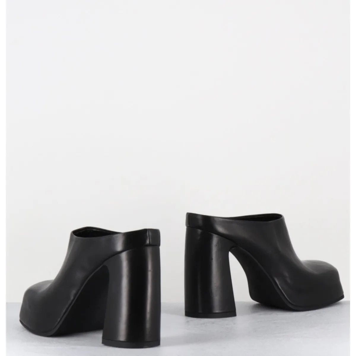 Plateformes^GARRICE LAB Mules à plateforme recouverte talon haut en cuir - VATIK FULAR NERO NOIR