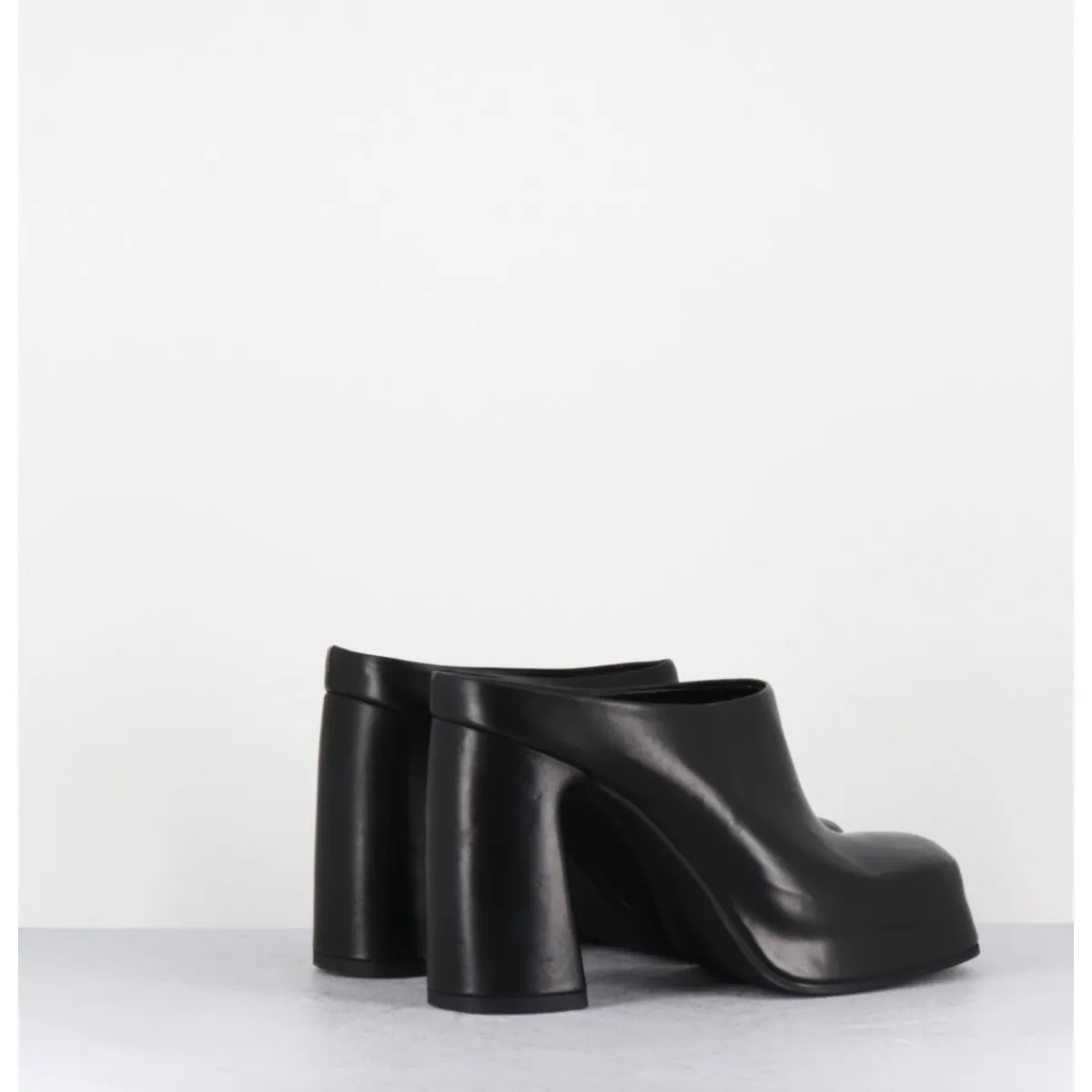 Plateformes^GARRICE LAB Mules à plateforme recouverte talon haut en cuir - VATIK FULAR NERO NOIR