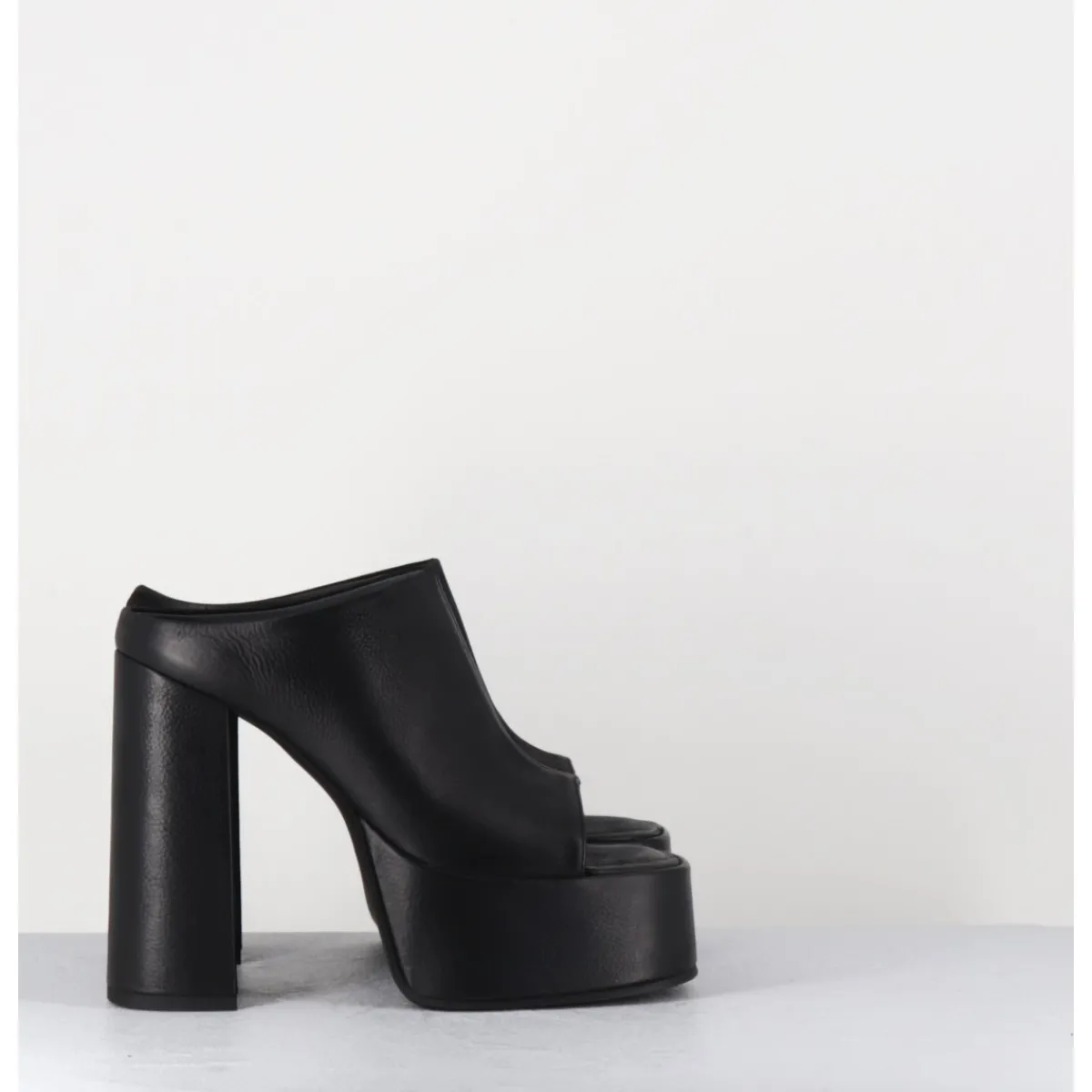 Plateformes^SORT AARHUS Mules à plateforme talon haut en cuir gras - 3765 GAS NERO NOIR