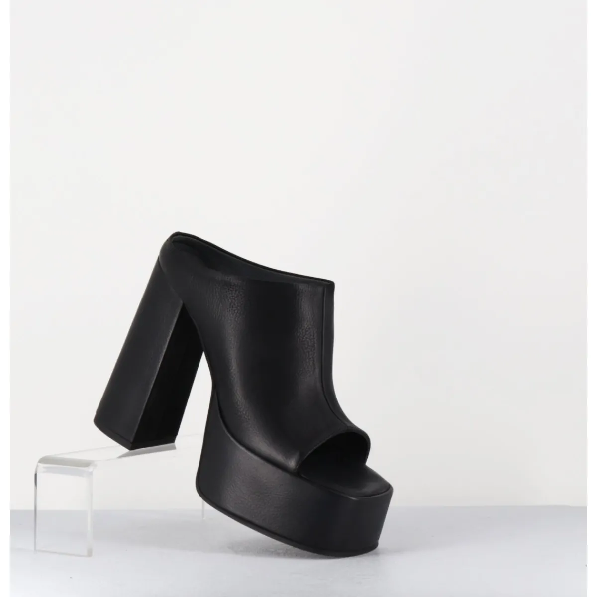 Plateformes^SORT AARHUS Mules à plateforme talon haut en cuir gras - 3765 GAS NERO NOIR