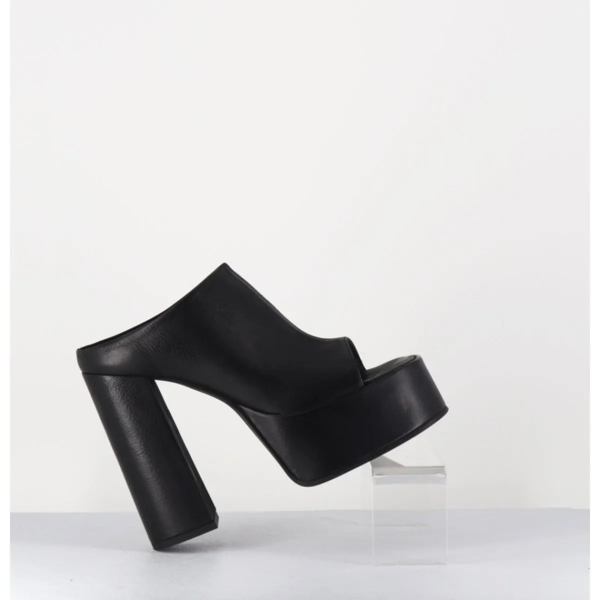 Plateformes^SORT AARHUS Mules à plateforme talon haut en cuir gras - 3765 GAS NERO NOIR