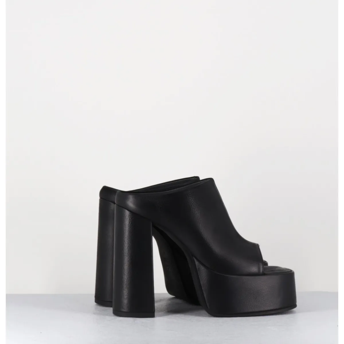 Plateformes^SORT AARHUS Mules à plateforme talon haut en cuir gras - 3765 GAS NERO NOIR