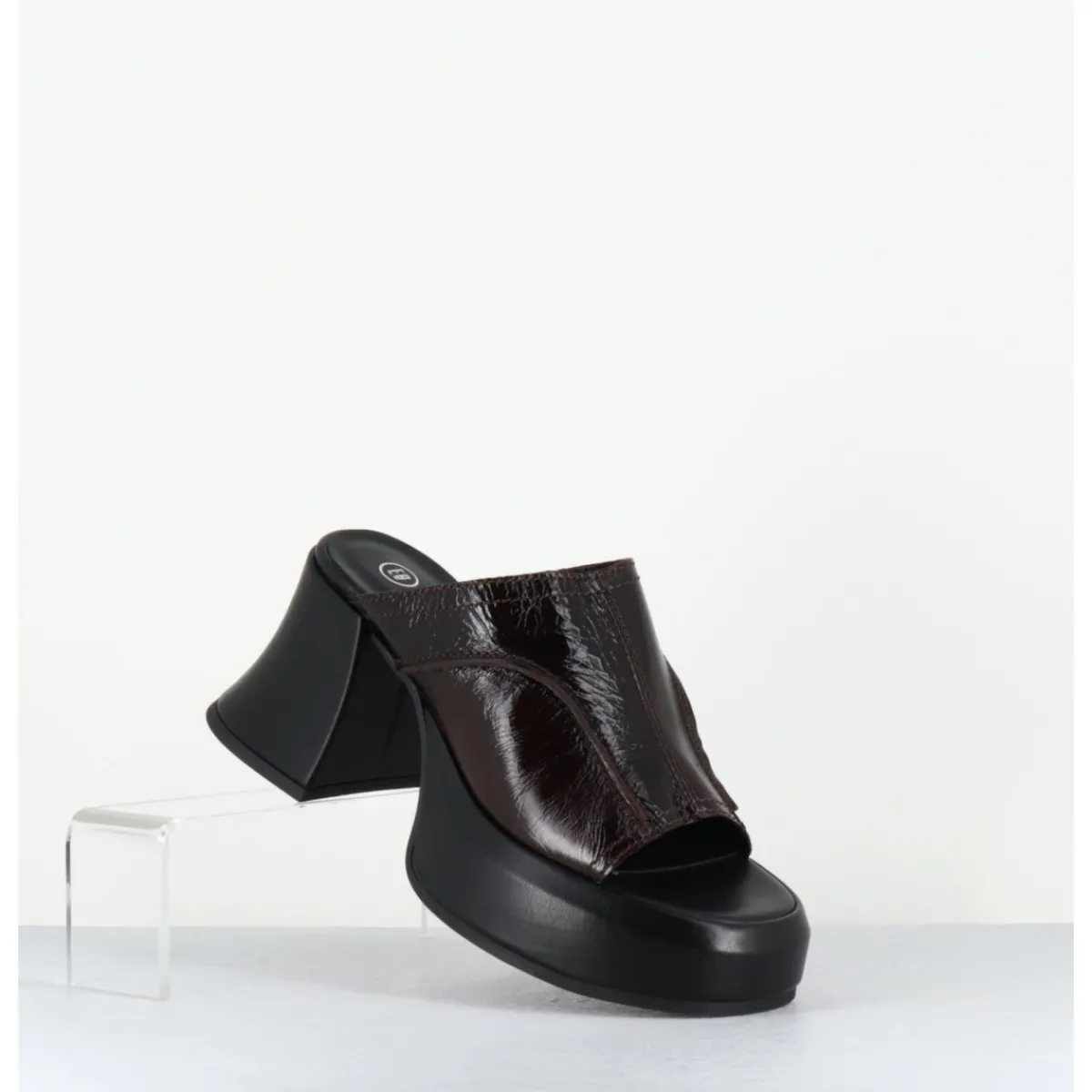 Plateformes^E8 BY MIISTA Mules à plateformes 70s cuir & surpiqûres - LOTA BROWN SANDAL MARRON