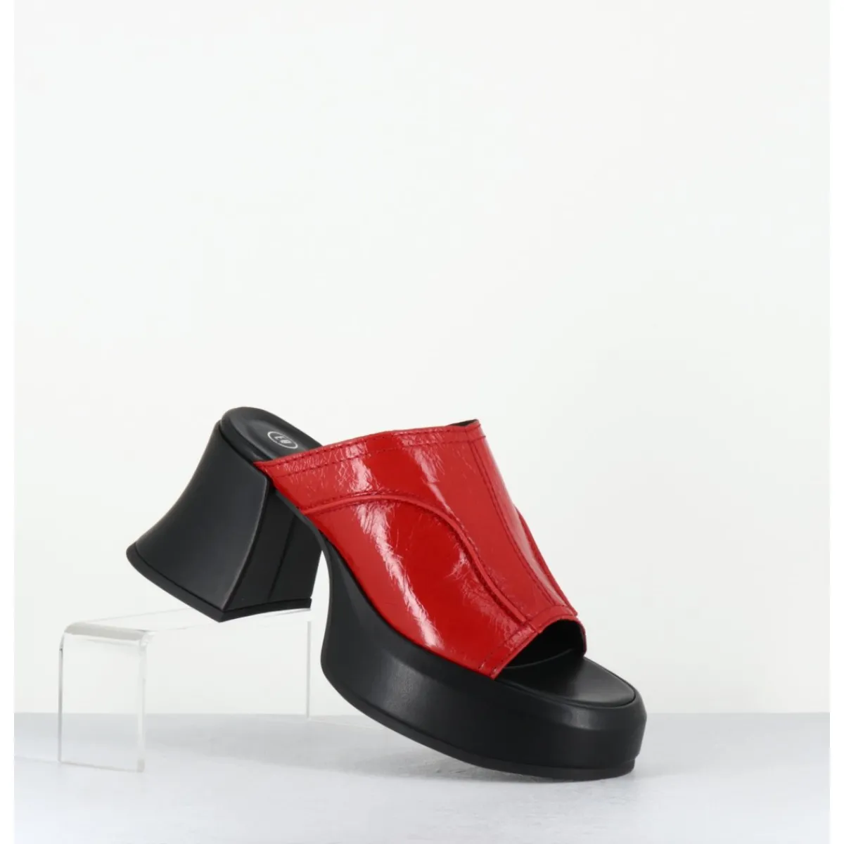 Plateformes^E8 BY MIISTA Mules à plateformes 70s cuir & surpiqûres - LOTA RED SANDAL ROUGE