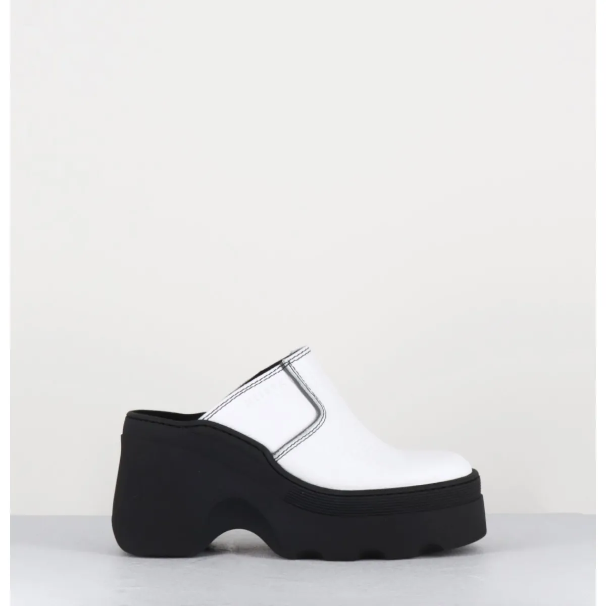 Plateformes^E8 BY MIISTA Mules compensées cuir 90s wedge - MIRABELLA WHITE MULES BLANC