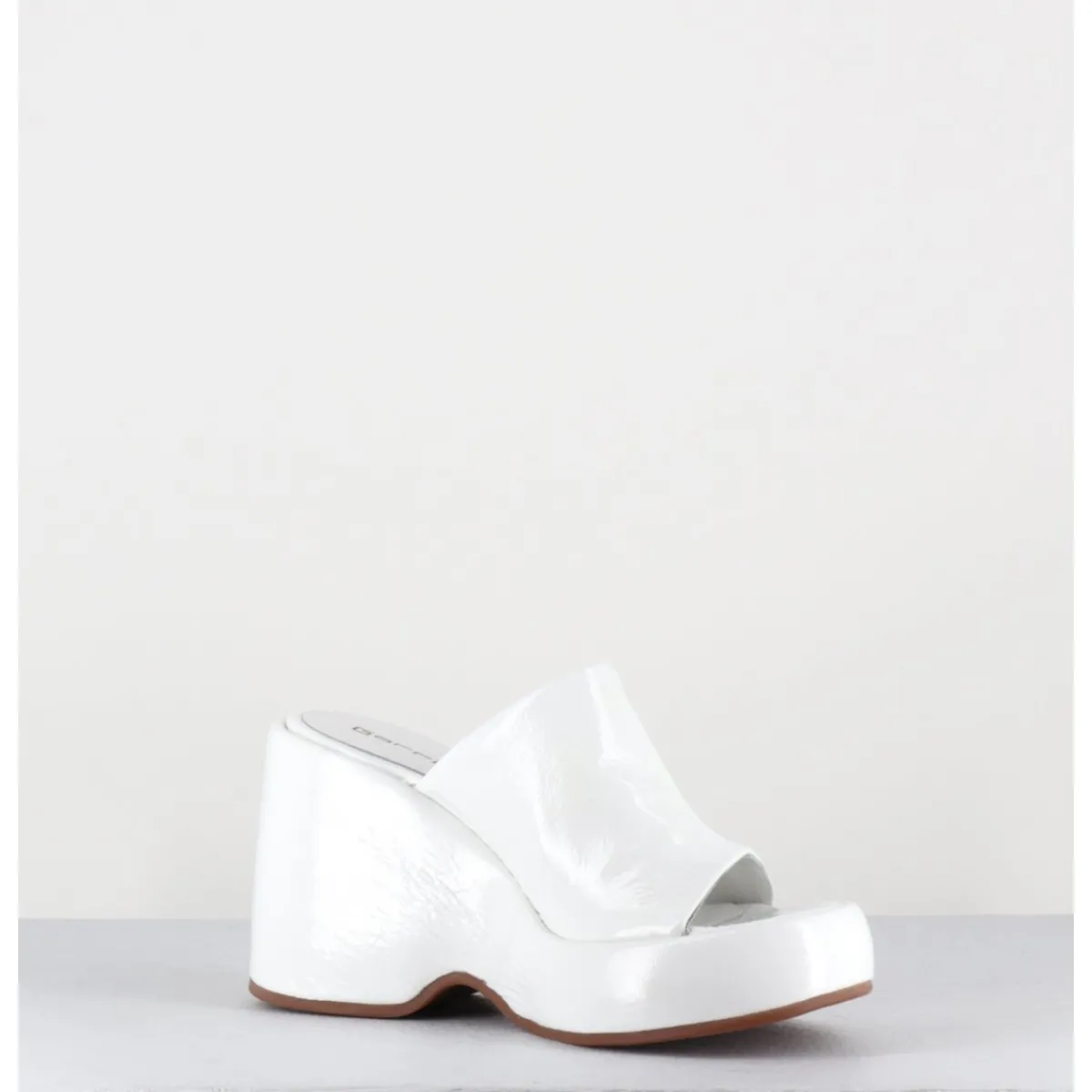 Plateformes^GARRICE LAB Mules compensées 90s en cuir vernis - MASA4 CINDY BIANCO BLANC