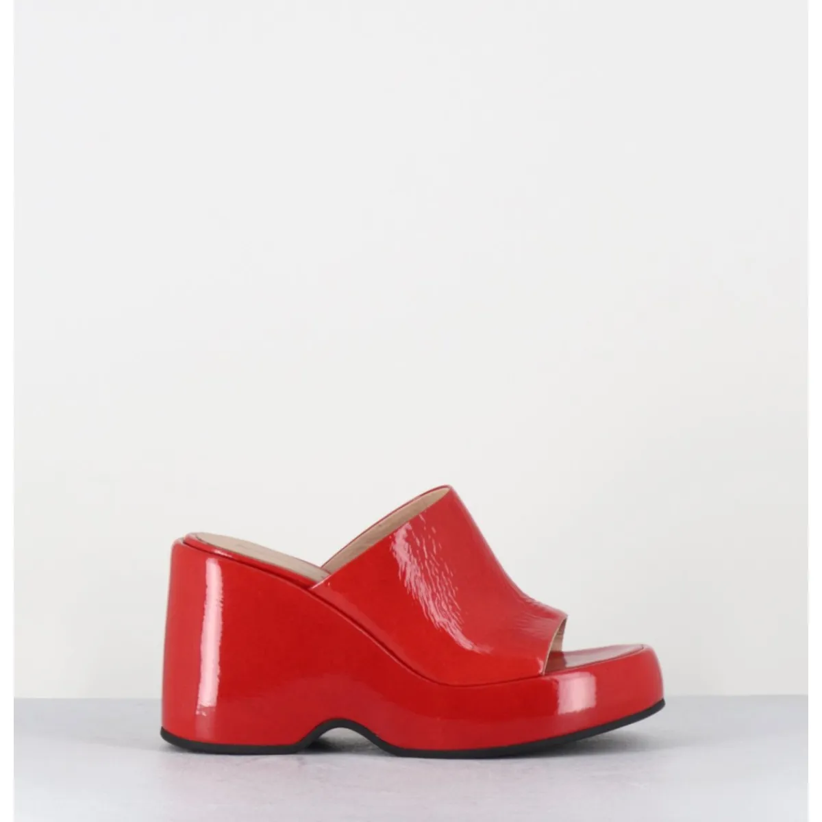 Plateformes^GARRICE LAB Mules compensées 90s en cuir vernis - MASA1 CINDY ROSSO ROUGE